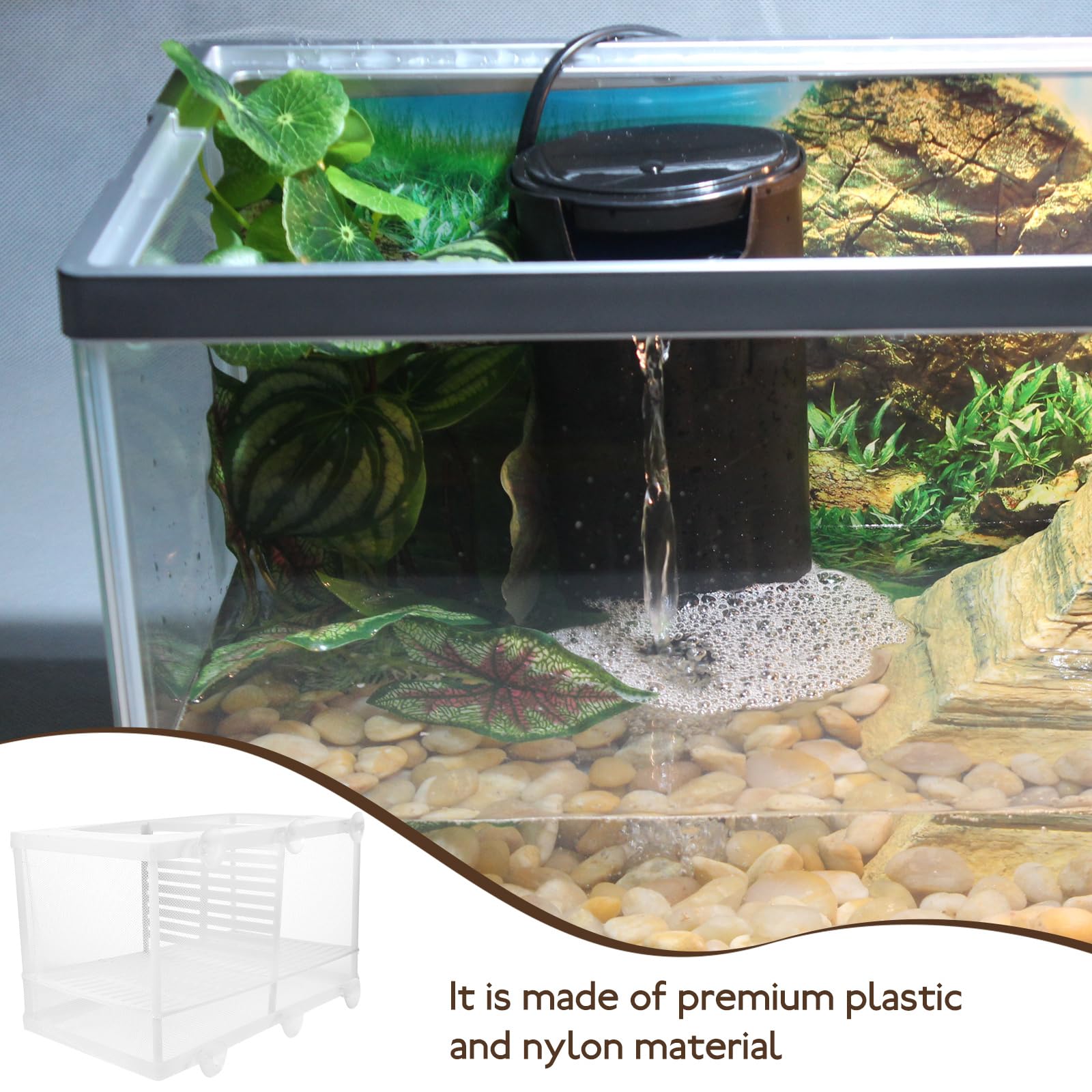 Balacoo 2Pcs Aquarium Breeding Box with Suction Cups - for Baby Fish, Shrimp & Guppy - Perfect for Hatchery & Tank Separation