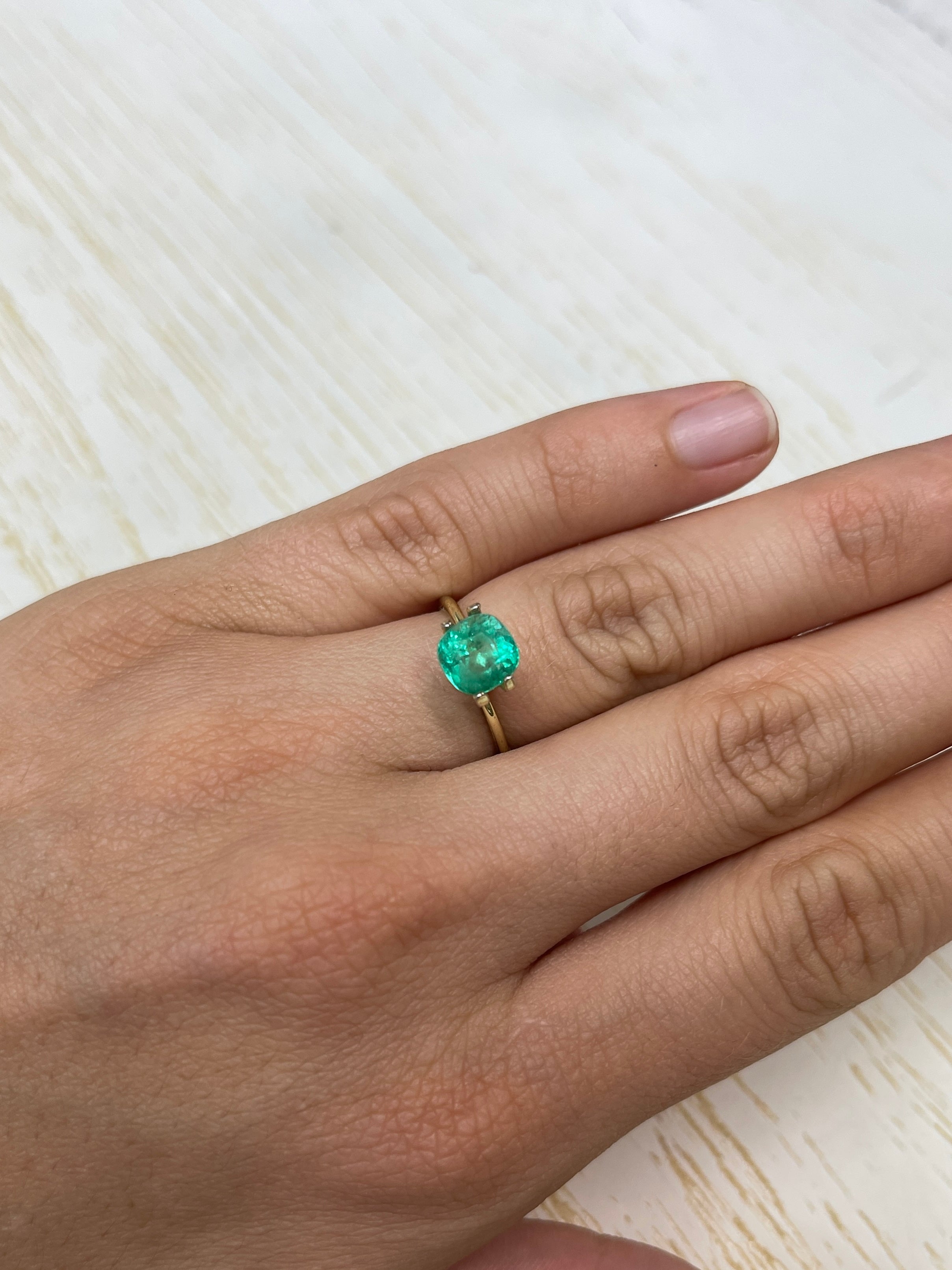 2.11 Carat Medium Green Natural Loose Colombian Emerald Cushion Cut 7.4x7.2mm - Perfect for Engagement Rings, Fine Jewelry & Collector's Gemstones