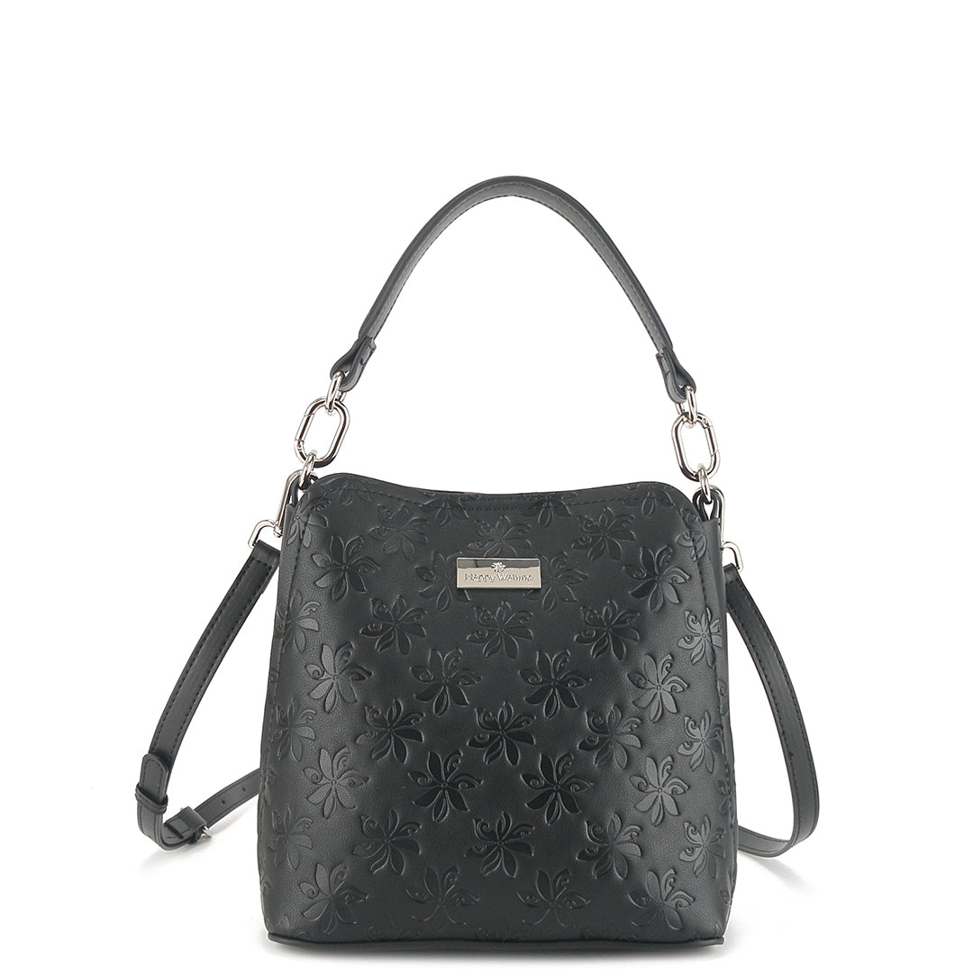 Abby Tiare Embossed Black Crossbody Bag - Stylish Leather Shoulder Purse for Women, Perfect for Work, Travel & Everyday Use