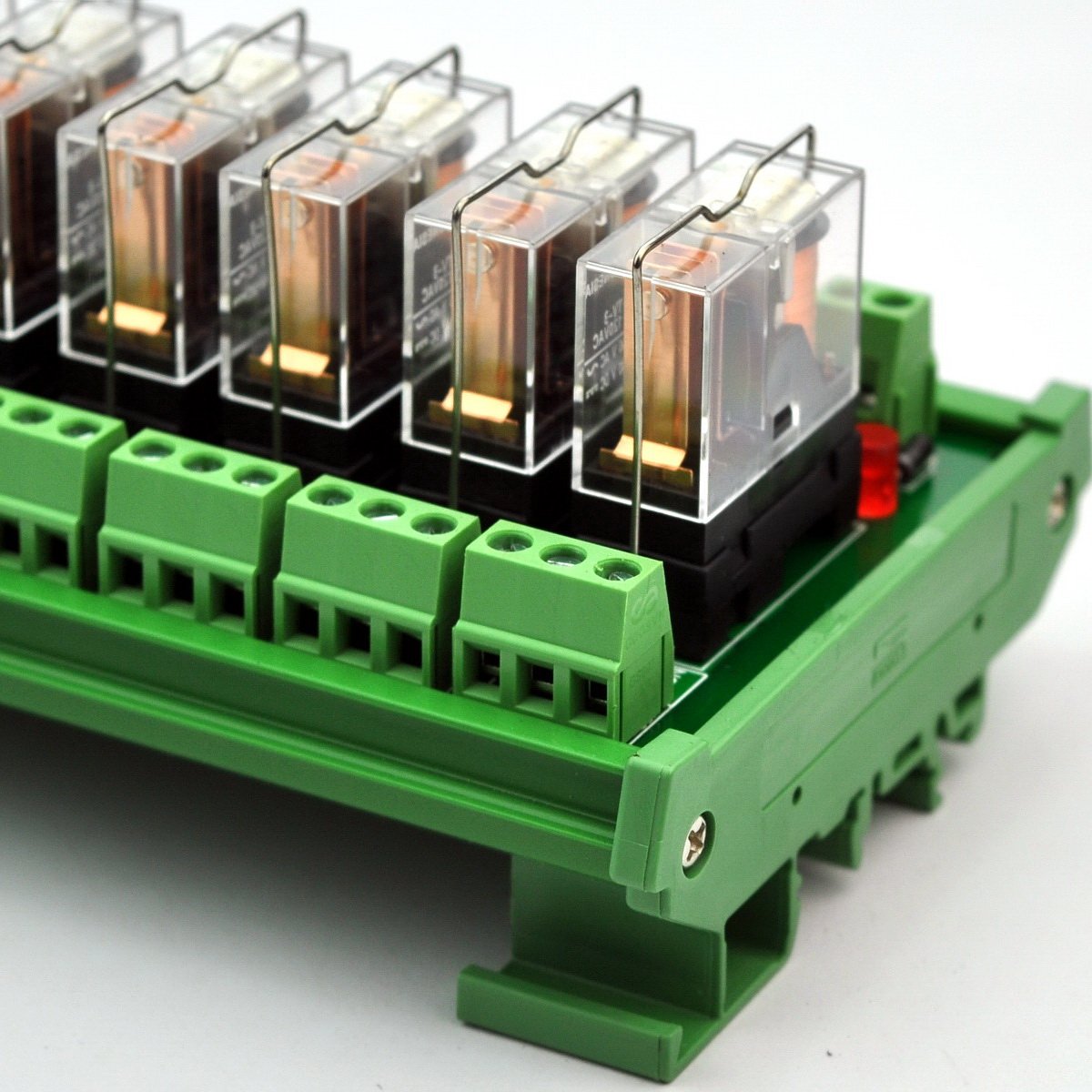 DIN Rail Mount 24V AC/DC 16 SPDT 16A Pluggable Power Relay Module - G2R-1-E for Industrial Automation & Control Systems | Perfect for HVAC, PLC Panels & Electrical Equipment