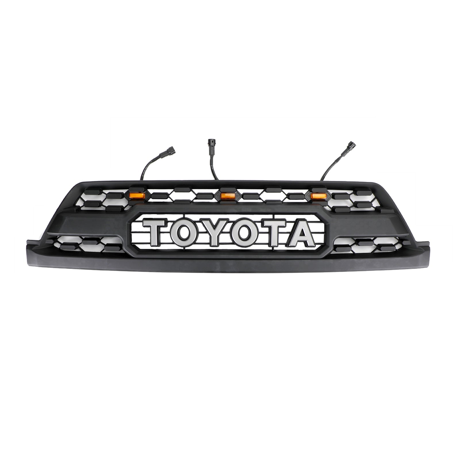 02-05 Toyota 4Runner TRD PRO Style Front Bumper Grille with Amber Lights & Toyota Letter - Off-Road Upgrade for Adventure & Truck Customization