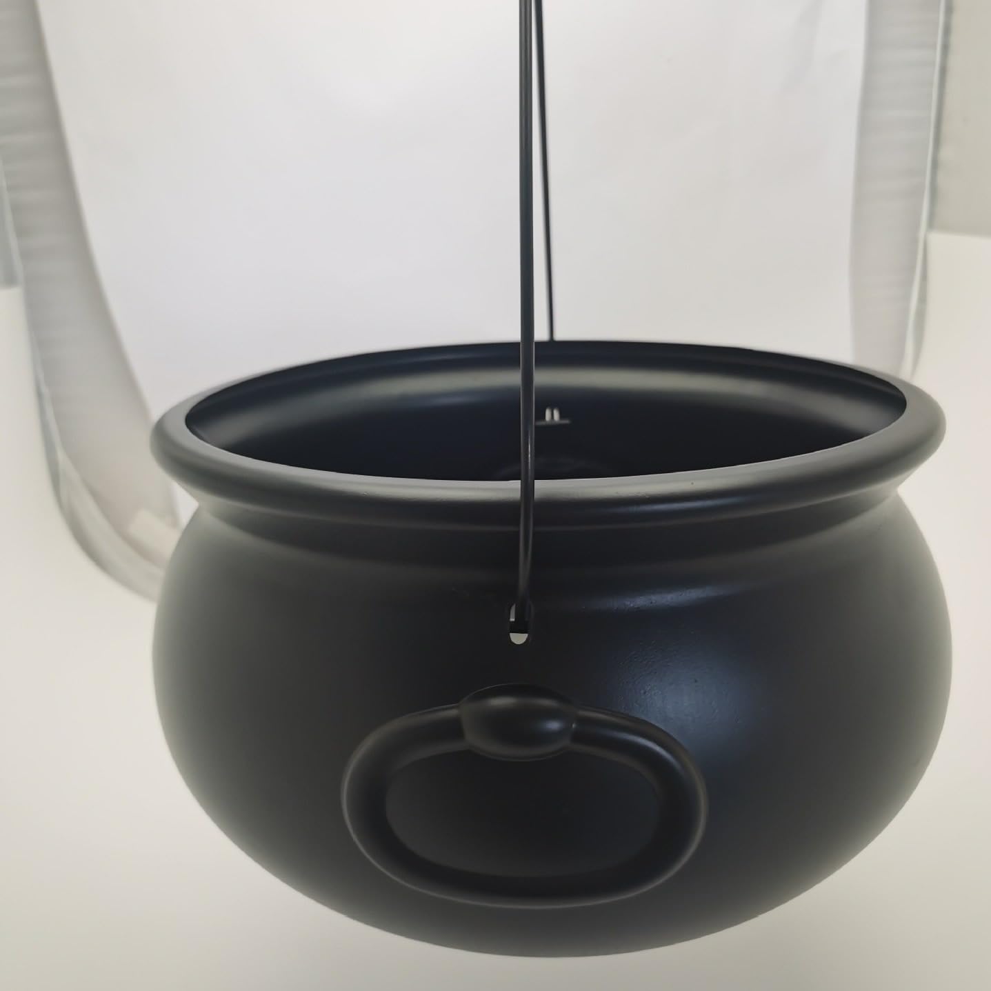 12.6 Inch Large Black Witch Cauldron Candy Bowl with Handle - Halloween Party Decor for Trick or Treat, Candy Display & Spooky Home Decorations