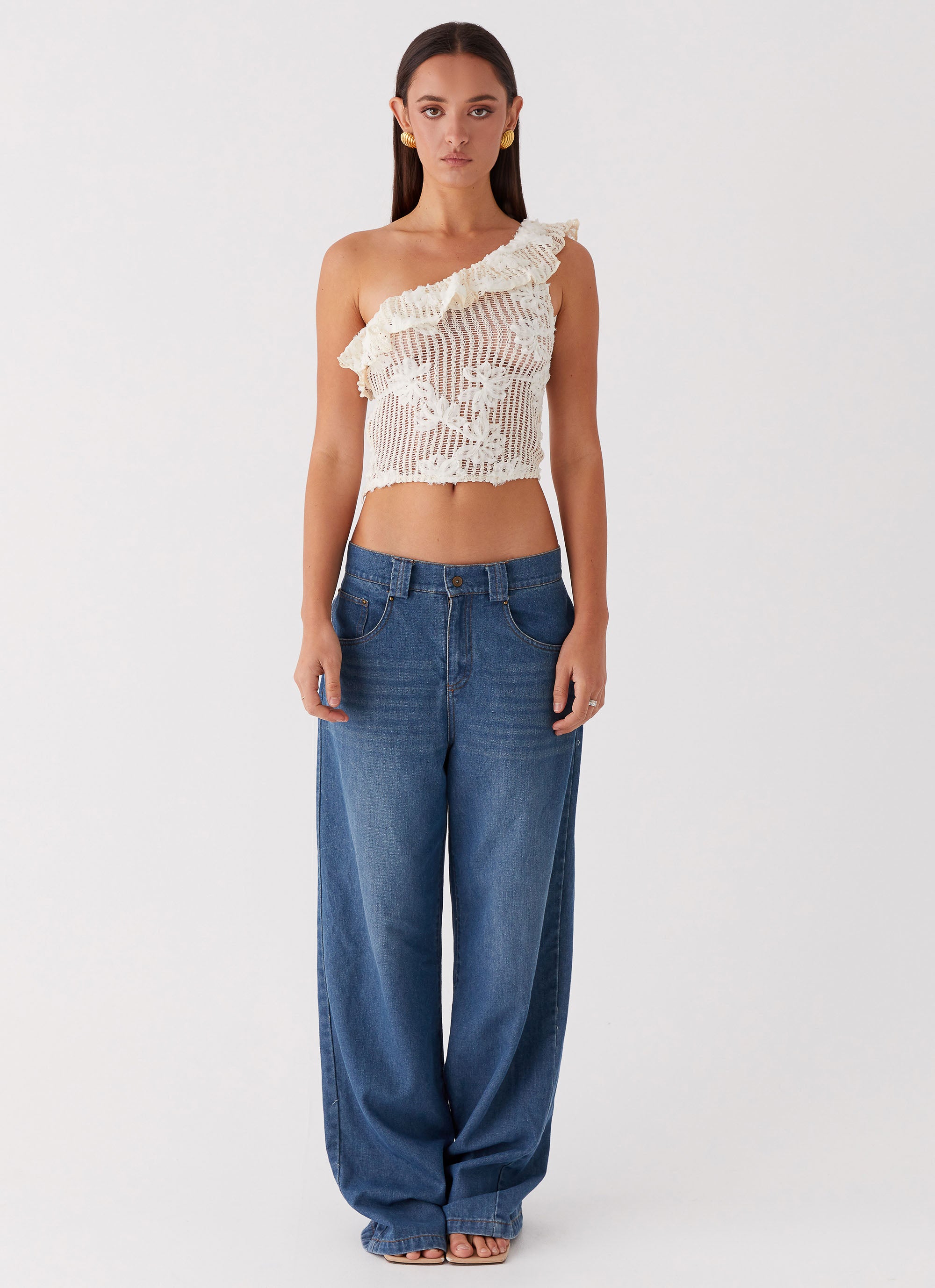 Juliette One Shoulder Top for Women - Elegant Ivory Blouse for Party, Date Night & Special Occasions | Trendy Off-Shoulder Fashion Top
