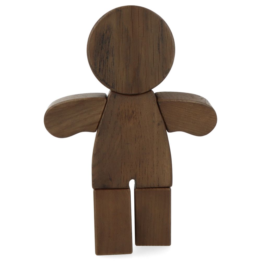 Handmade Gingerbread Man Ornament - Smoked Stained Oak Wood Christmas Tree Decoration for Holiday Home Decor & Gift Giving