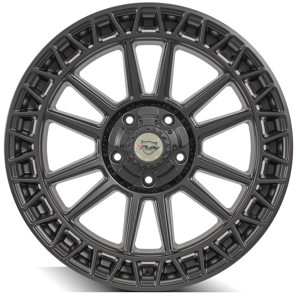 4Play Sport Series 4PS12 22x9.0 Satin Black Wheel - 5x150mm Bolt Pattern, 110.1mm Center Bore - Perfect for Off-Road Trucks & SUVs