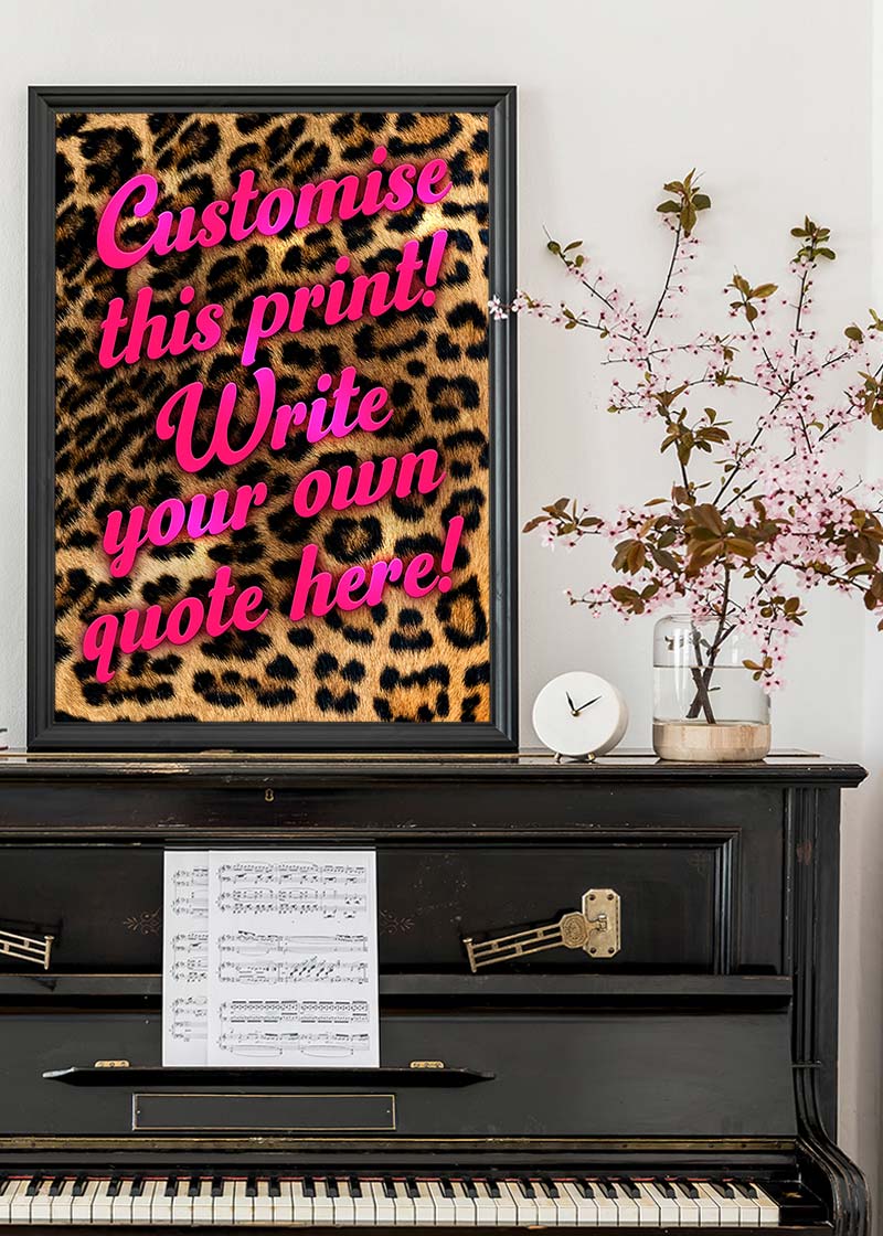 Custom Script Leopard Print Background - Trendy Animal Print Design for Phone Cases, Laptop Skins & Home Decor