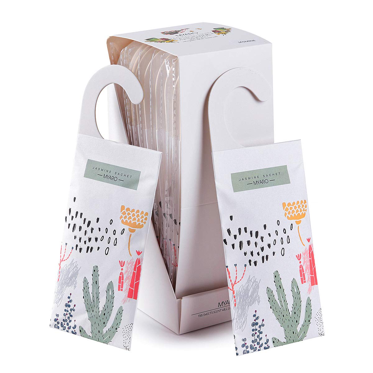 MYARO Jasmine Potpourri Bags - 12 Pack Long-Lasting Scented Sachets for Drawers, Closets & Home | Natural Air Fresheners for Wardrobes, Linen Storage & Small Spaces