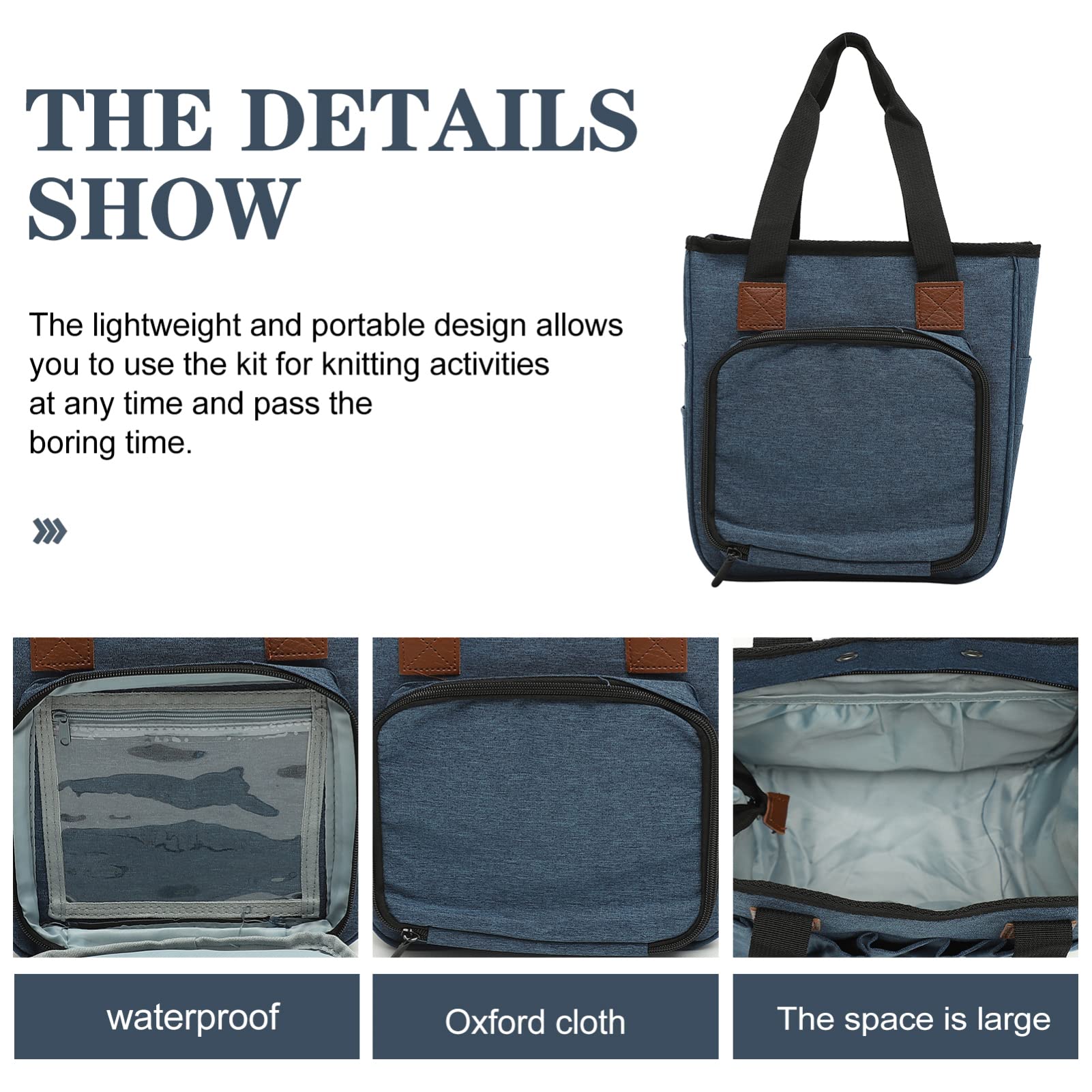 VICASKY Premium Crochet Storage Bag - Large Knitting Tote Organizer for Yarn, Hooks & Sewing Tools - Portable 600D Oxford Cloth Craft Bag - Perfect for Travel, Baby Diaper Storage & Home Organization
