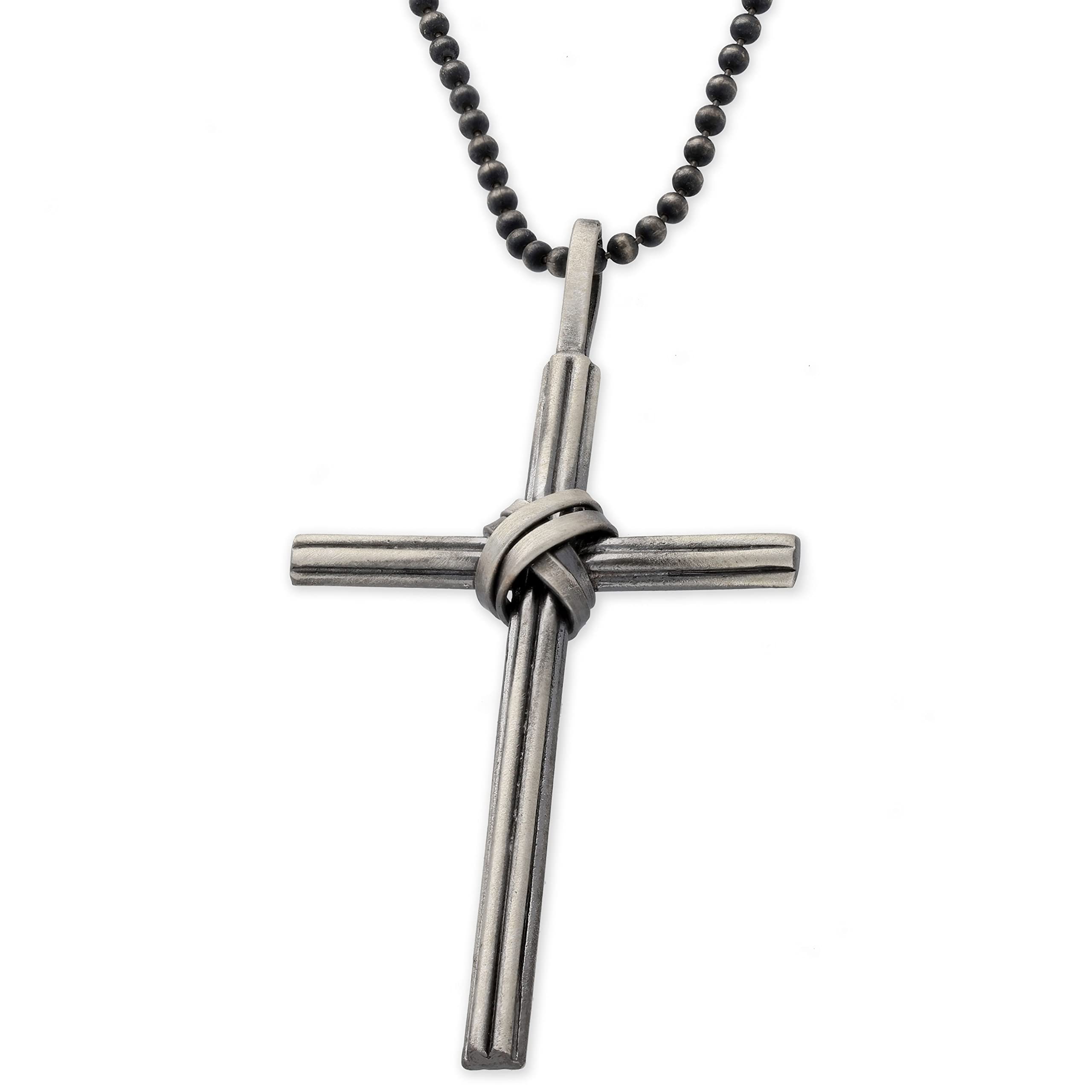 Handmade Sterling Silver Cross Pendant Necklace for Men - Gothic Punk Rock Jewelry Chain - Perfect for Everyday Wear, Gifts & Alternative Fashion