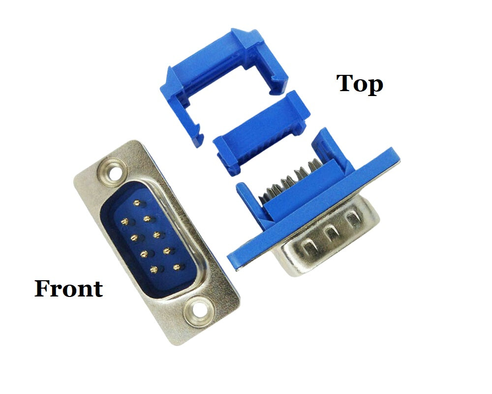 DB9 Male IDC Metal Shell Connector for Serial RS232 | 9 Pin DE9 D-Sub Connector | 6 Pack | Perfect for Industrial Automation & Computer Networking