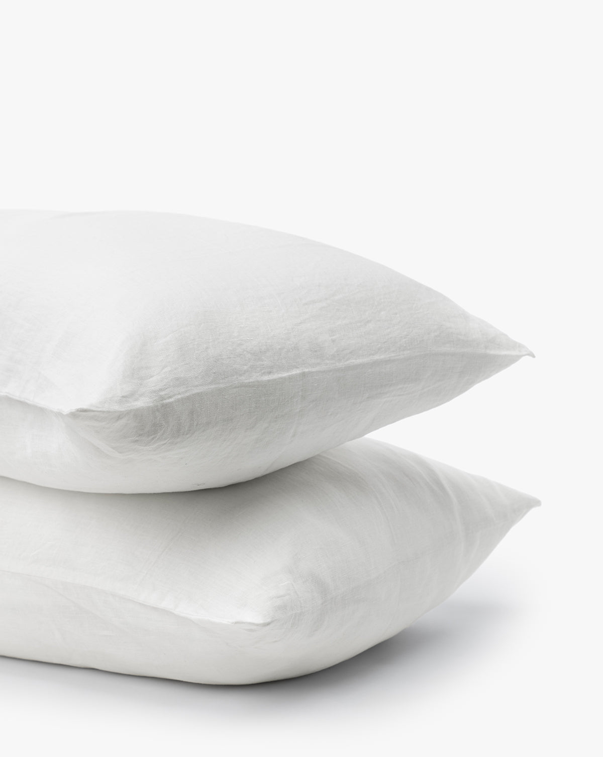 Premium Penelope White Linen Shams Set of 2 - 100% Natural Soft Bed Pillowcases for Luxury Bedroom Decor & Comfortable Sleep