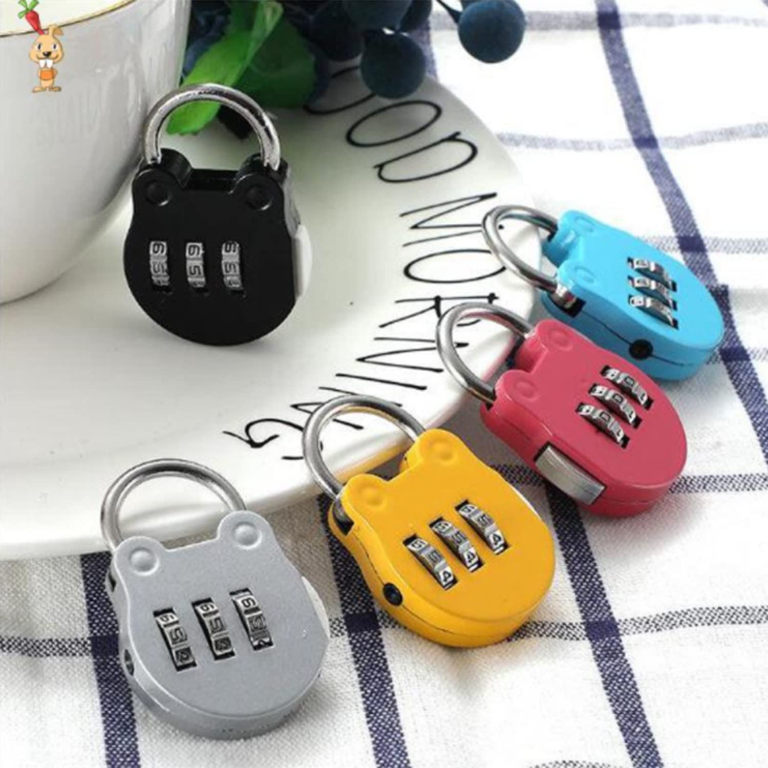 MroMax 3 Digit Combination Padlock - Resettable Zinc Alloy Mini Safe Lock with Keyless Security (Blue, 1 Pack) - Perfect for Lockers, Gym Bags, Toolboxes & Travel Luggage
