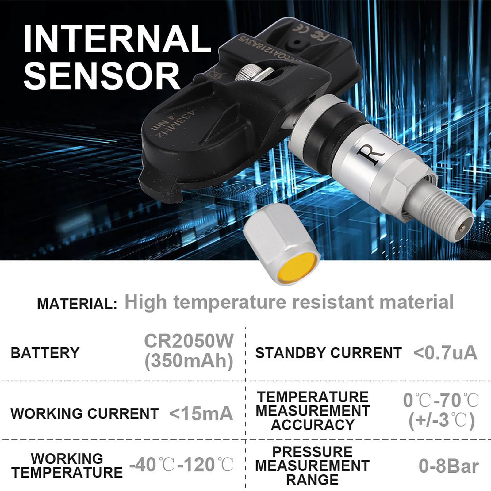 Estink Tire Pressure Monitor System Kit - USB Internal Sensors for Car, Auto TPMS Replacement with Real-Time Display for Android Navigation | Perfect for Road Trips, Daily Commutes & Vehicle Safety Monitoring