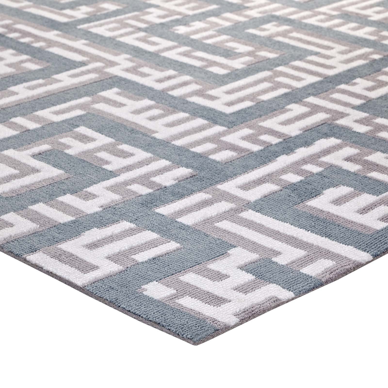 Modern Contemporary Urban Living Room Area Rug - Soft Fabric Carpet Runner in Multi-Gray Shades for Lounge, Bedroom & Hallway Decor