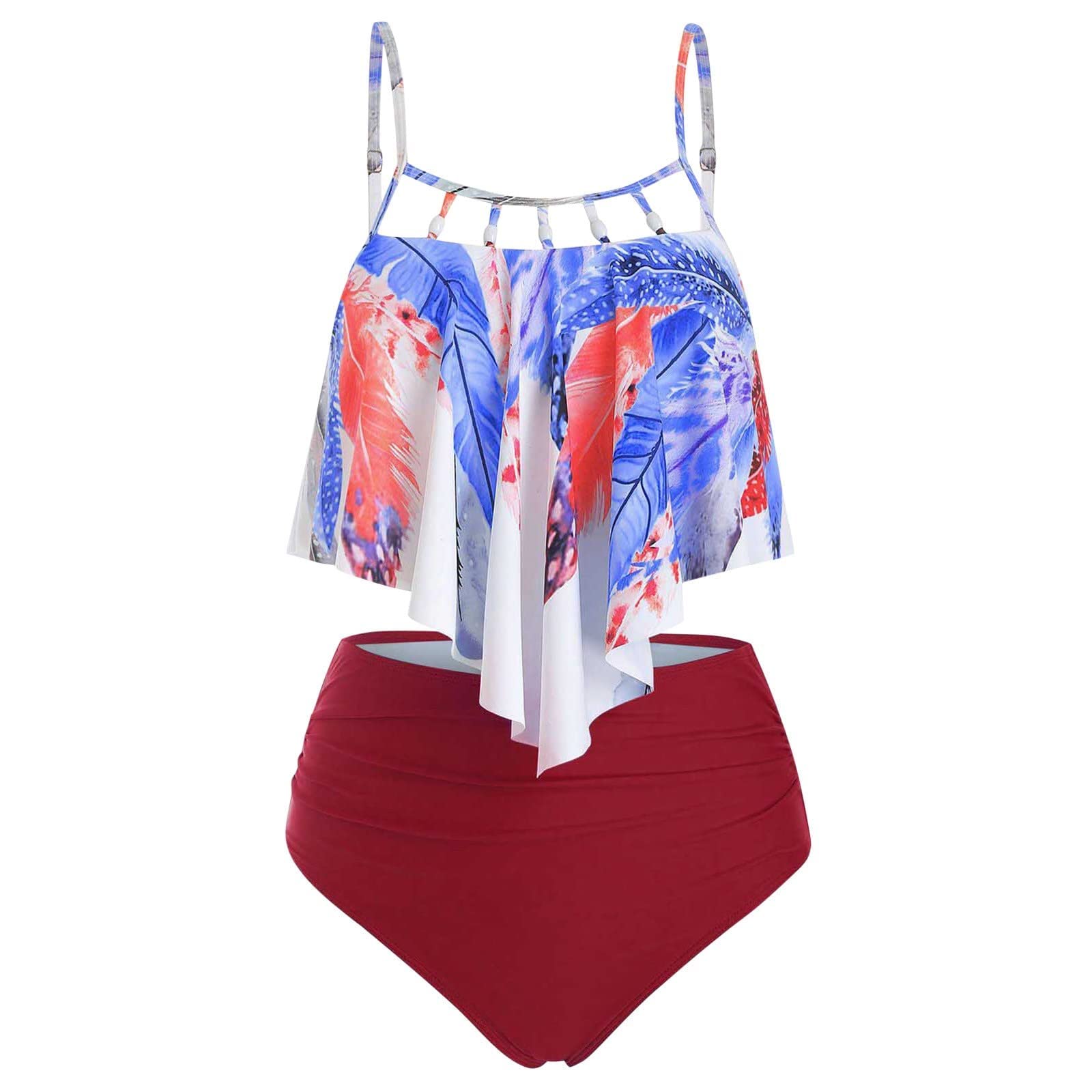 Cheetah Print High Waisted Bikini Set - Ruffle Tube Bra & Boy Shorts Swimwear for Beach, Pool & Summer Vacations