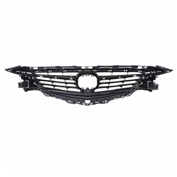 Compatible with 2014-2017 Mazda6 Front Grille Assembly - Gray Plastic Replacement Grill for Non-LED Models | Perfect for Car Upgrades & Customization