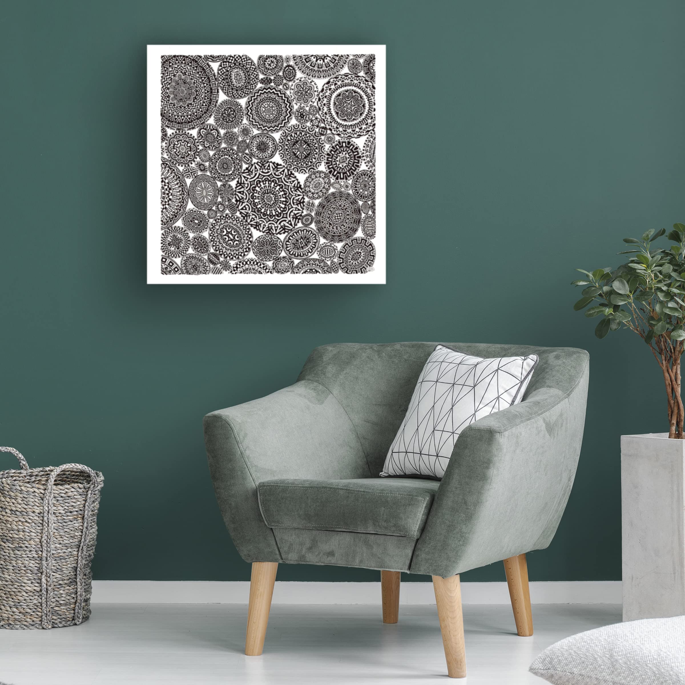 Trademark Fine Art 'Circles' by Siobhan - 24x24 Inch Modern Abstract Canvas Wall Art - Perfect for Living Room, Bedroom & Office Decor