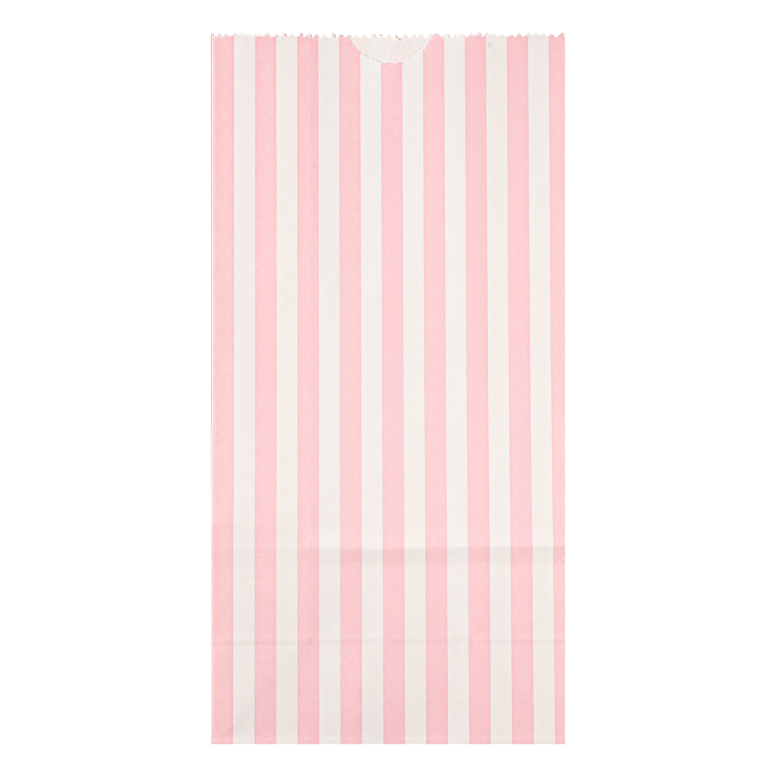 Pink and White Striped Paper Bags - 2 lb Capacity, 4.25