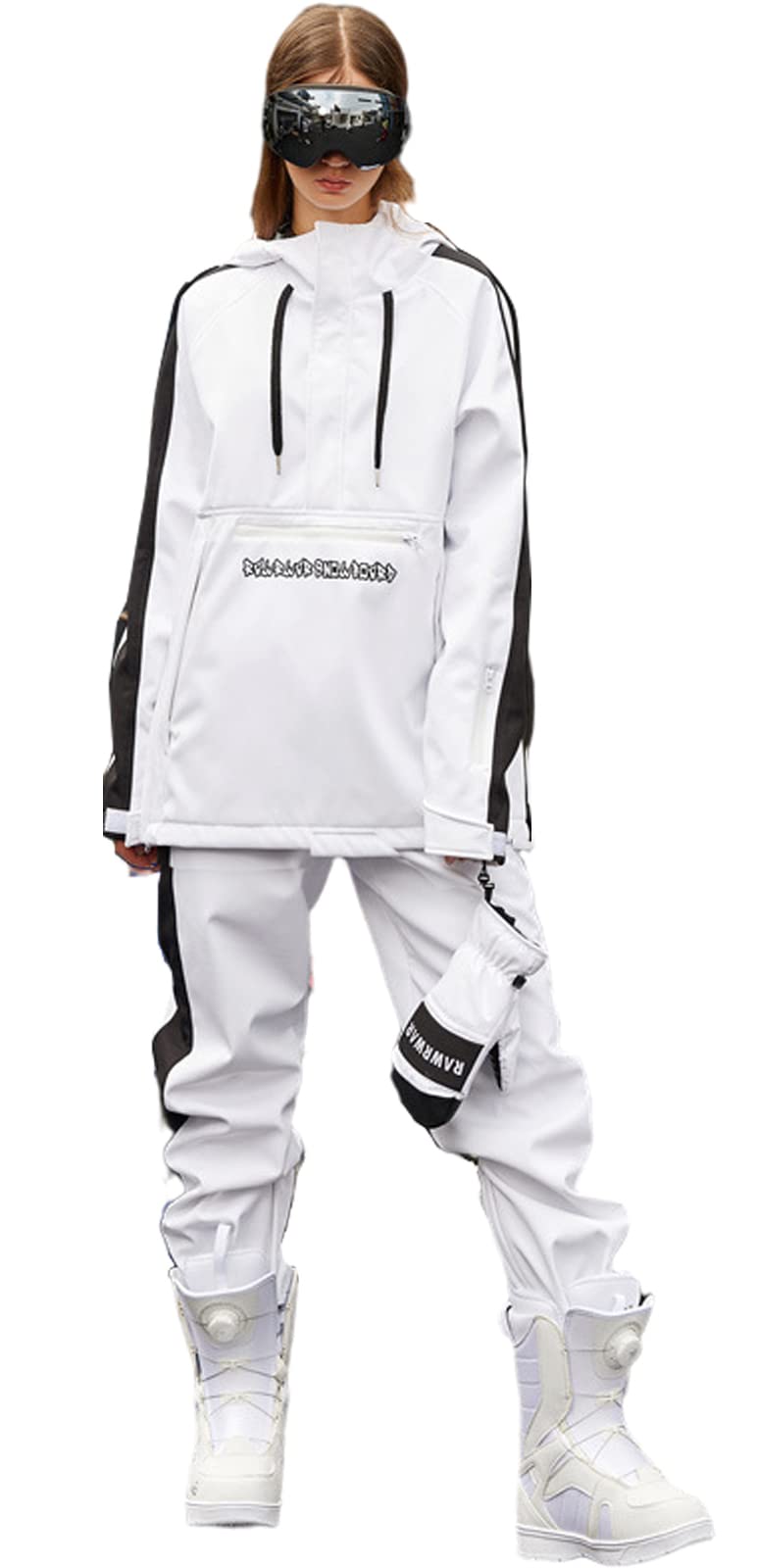 Waterproof Insulated Women's Ski Suit - Warm Winter Snowsuit for Skiing & Outdoor Snow Sports (White, XL) - Perfect for Ski Resorts, Snowboarding & Cold Weather Adventures