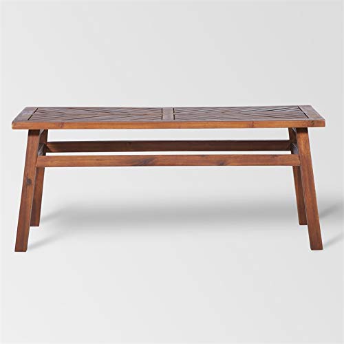 Dark Brown Outdoor Patio Wood Coffee Table - Rustic Acacia Wood Square Coffee Table for Garden, Deck, Poolside & Backyard Furniture - Weather-Resistant & Durable