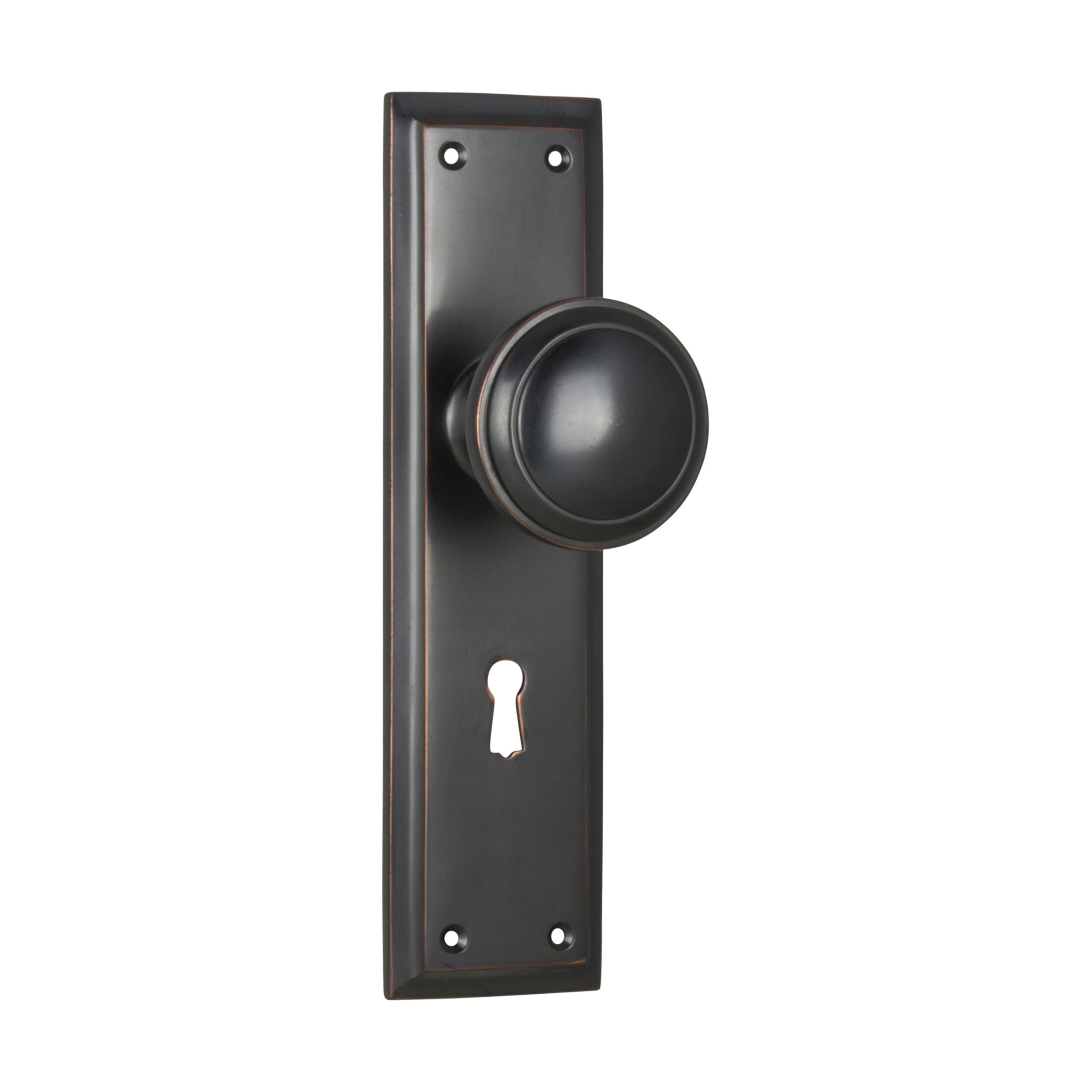 Vintage Antique Copper Door Knob & Lock Set - Milton H200xW50xP73mm - Classic Hardware for Interior Doors, Bedrooms, Cabinets & Home Restoration Projects