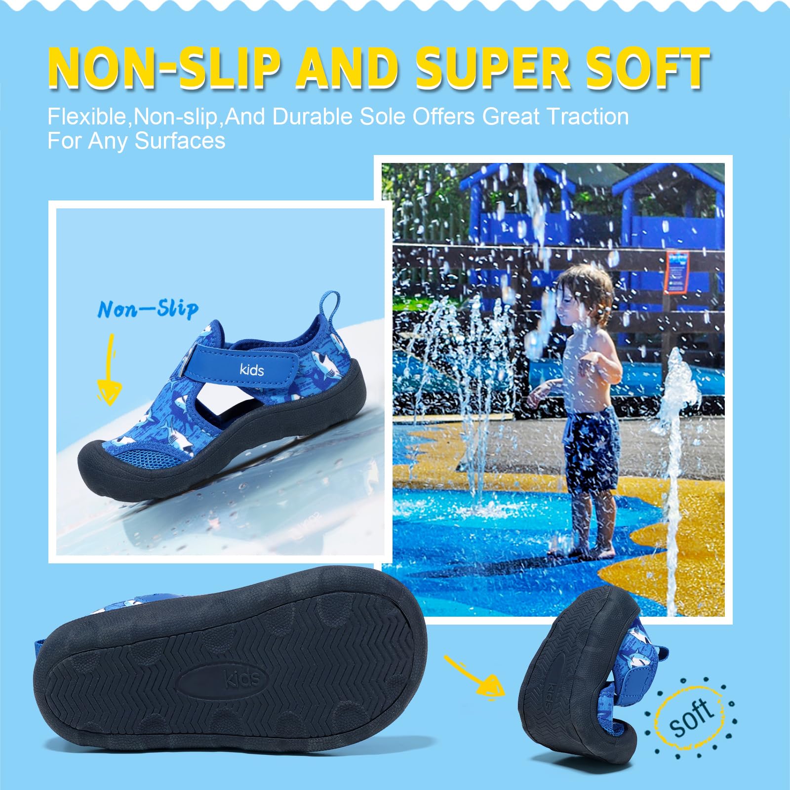 Best Toddler Water Shoes for Boys & Girls - Quick-Dry Non-Slip Beach Swim Shoes for Pool, Ocean & Water Play - Lightweight Aqua Socks for Summer Activities