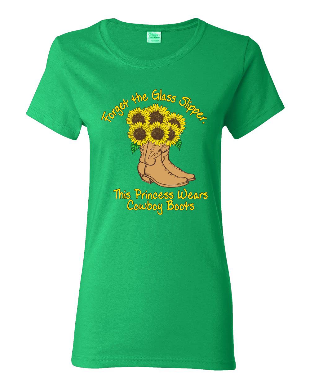 Princess Wears Cowboy Boots Graphic T-Shirt for Women - Vintage Pop Culture Tee - Perfect for Concerts, Festivals & Western Theme Parties