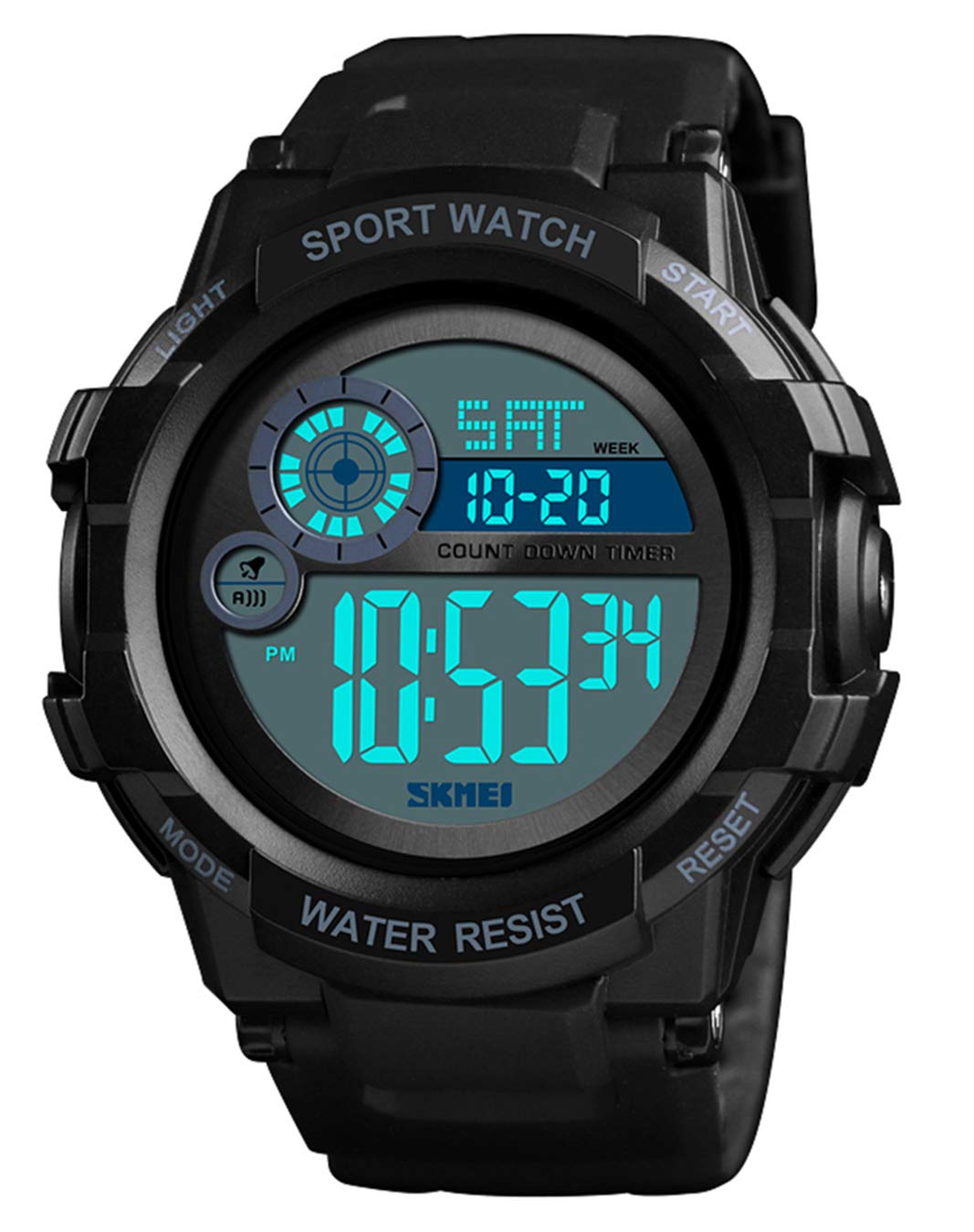 Premium Men's Digital Sports Watch with LED Light, Waterproof & Alarm - Perfect for Outdoor Activities, Running, Hiking & Swimming