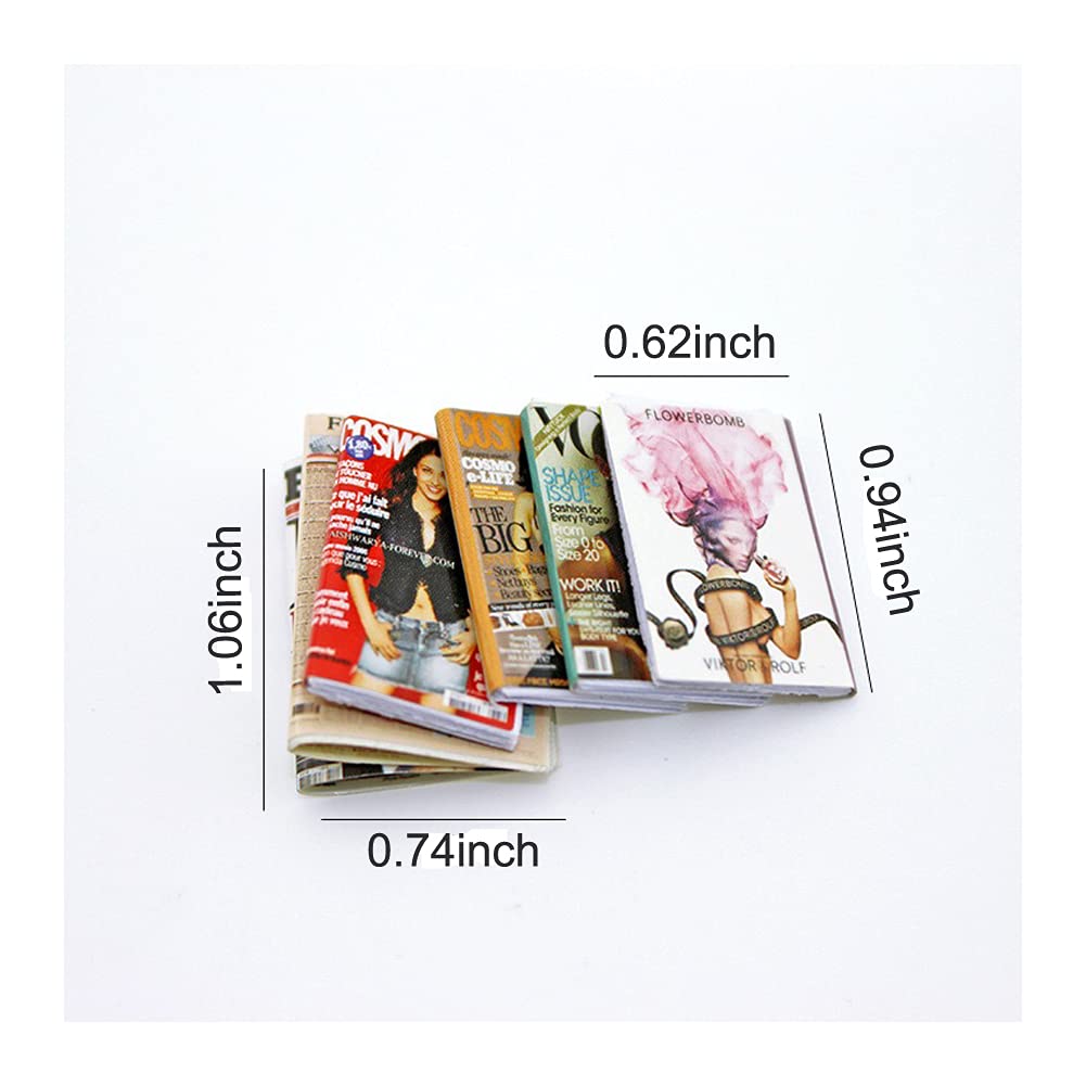 1:12 Scale Miniature Dollhouse Books - 6pcs Mini Book Set for DIY Dollhouse Decoration, DIY Crafts, and Model Scenes | Perfect for Dollhouse Miniatures, Fairy Gardens, and School Projects