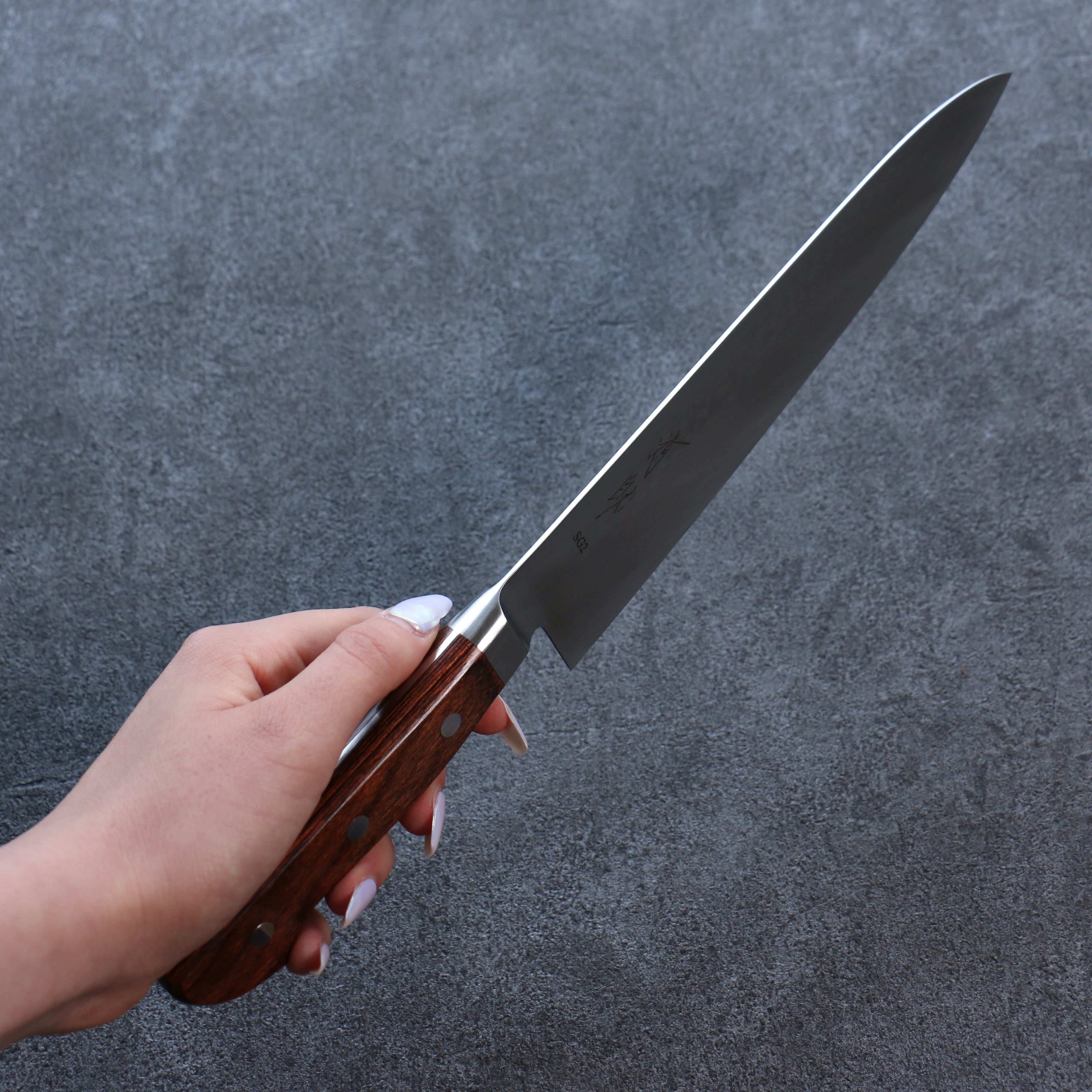 Premium Seisuke SG2 Hammered Gyuto Japanese Chef Knife 210mm - High Carbon Stainless Steel Blade with Mahogany Handle - Perfect for Slicing, Dicing & Precision Cooking
