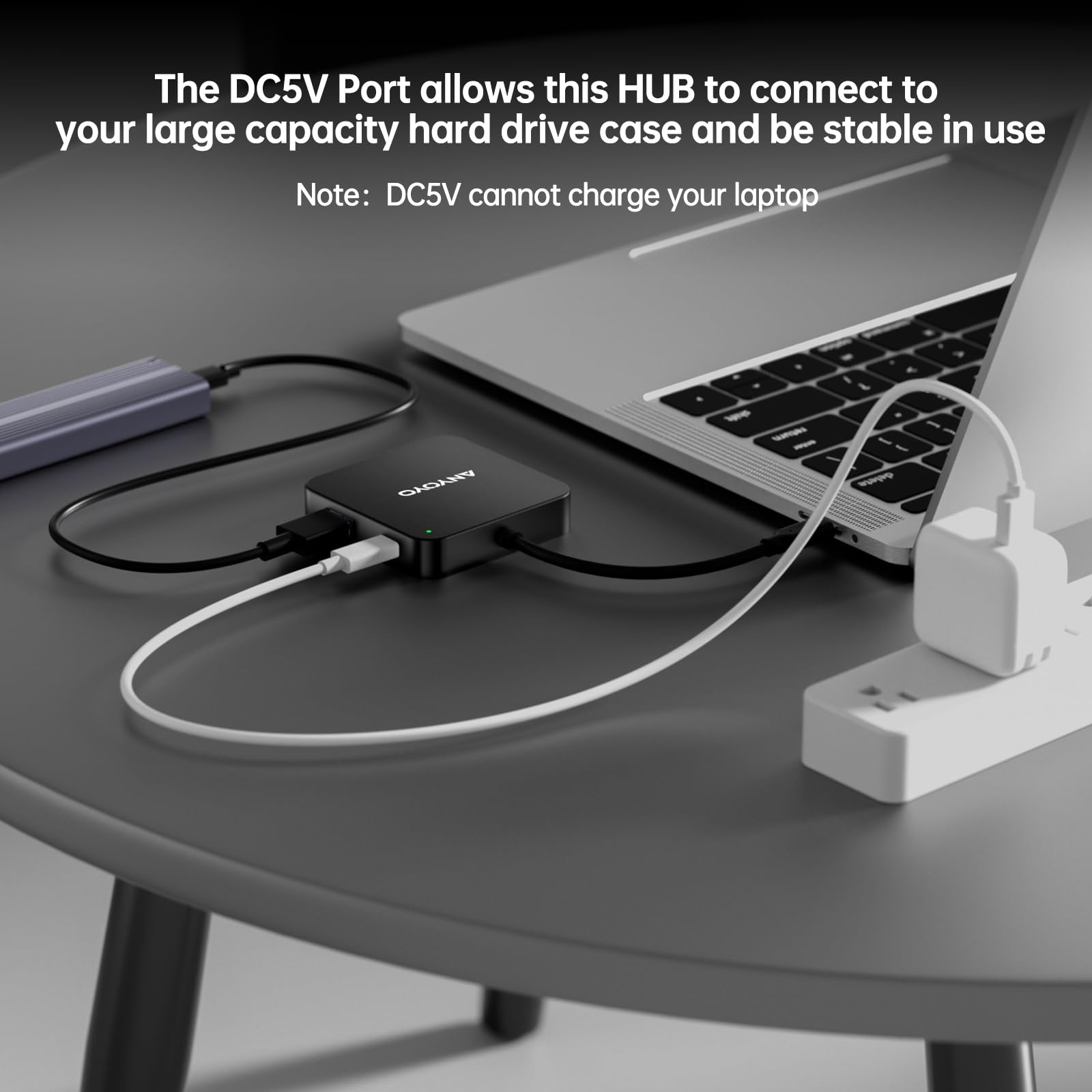 6-Port USB 3.0 Hub with 3 USB-A, 2 USB-C & 1 USB-C Power Port - High-Speed Data Transfer USB C Hub for Laptop, PC, Printer, Flash Drive - Perfect for Home Office, Gaming & Multi-Device Charging