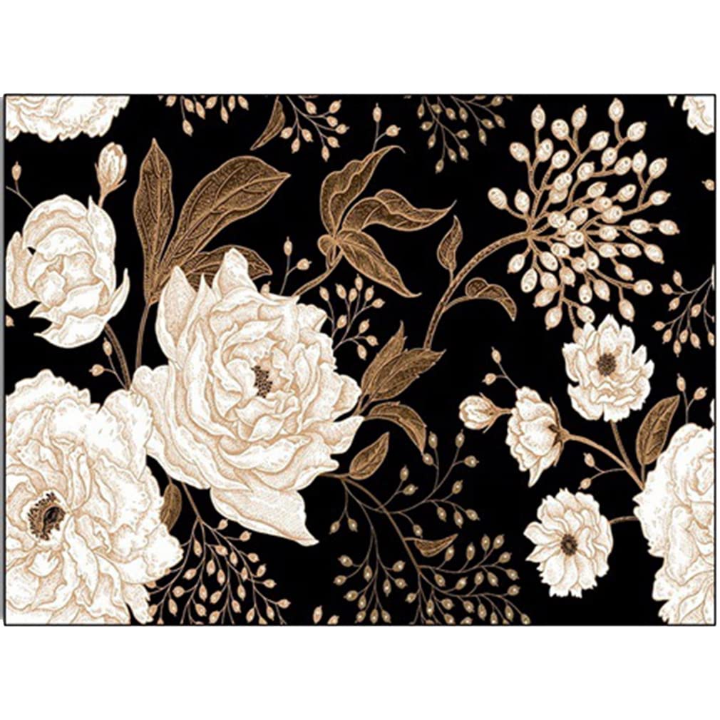 Modern Floral Rectangle Area Rug 4'x6' - Non-Slip Non-Shedding Indoor/Outdoor Carpet for Bedroom, Living Room, Kitchen & Entryway | Home Decor Floor Mat with Stylish Runner Design
