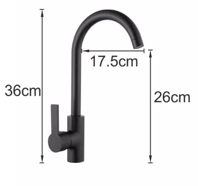 Premium SUS 304 Stainless Steel Single Lever Kitchen Sink Faucet - 360° Swivel Matte Black Mixer Tap for Hot & Cold Water - Ideal for Modern Kitchens, Restaurants, and Food Prep Areas