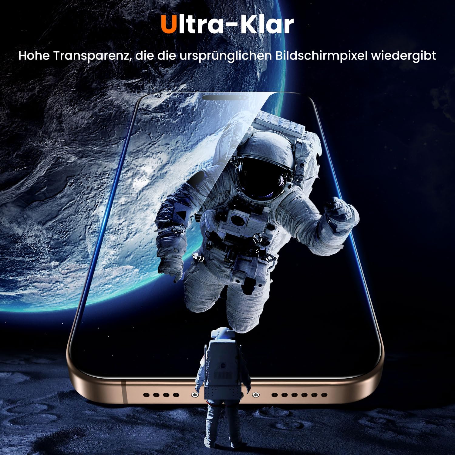 UniqueMe Tempered Glass Screen Protector for iPhone 16 Pro - [Full Coverage] 2-Pack with Easy Auto Installation Kit | Perfect for Everyday Use, Gaming & Outdoor Activities