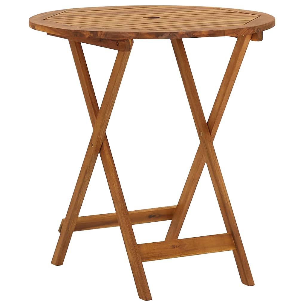 Premium Acacia Wood Folding Slatted Dining Table - 27.6