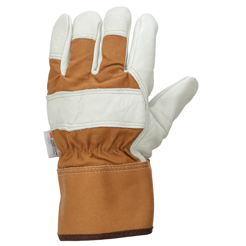 Tough Duck Cow Grain Palm Lined Fitters Glove GI8606 - Durable Work Gloves for Construction, Farming & Heavy Duty Tasks
