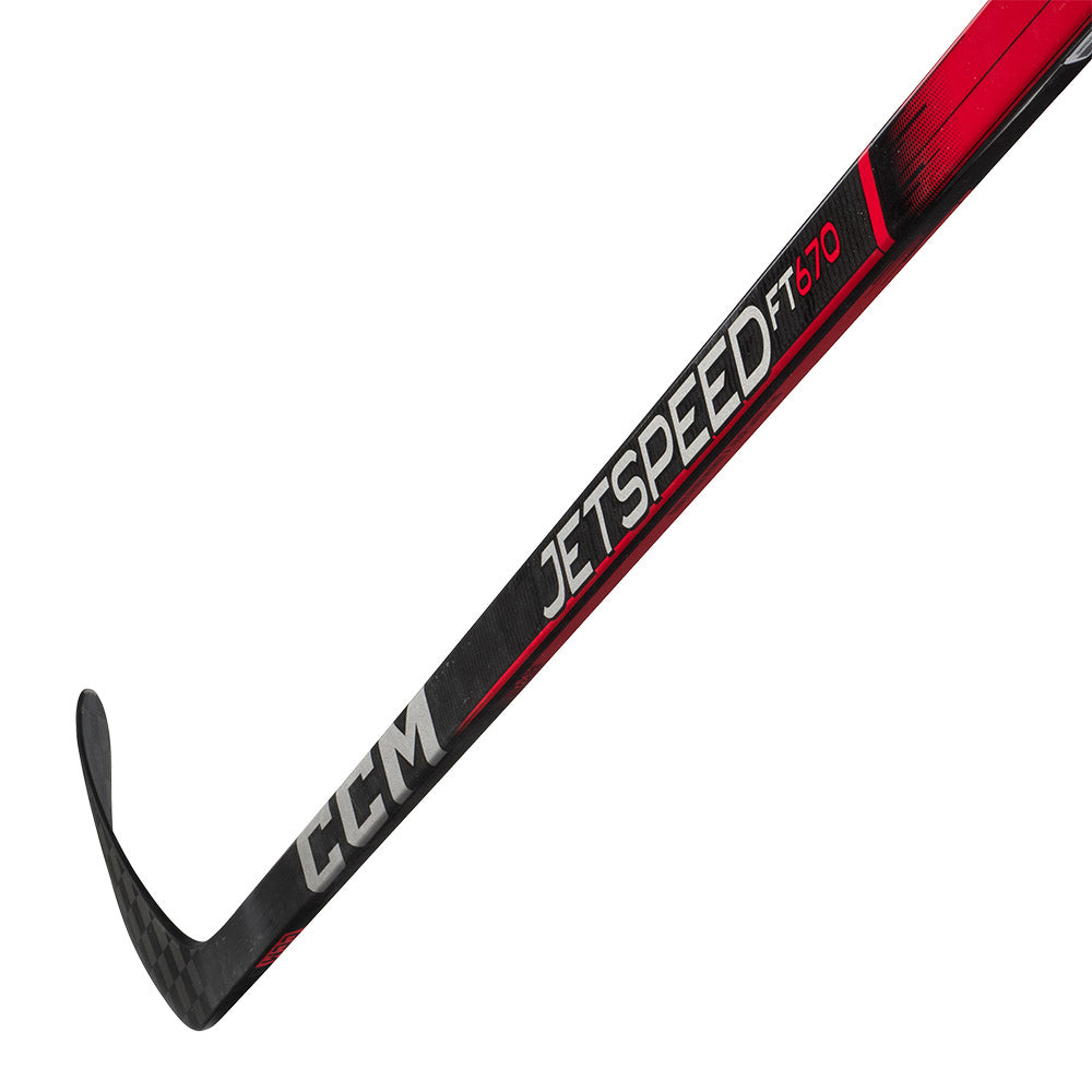 CCM Jetspeed FT670 Intermediate Ice Hockey Stick - Lightweight Carbon Fiber Design for Enhanced Performance - Perfect for Youth & Adult Hockey Players in Games & Practice
