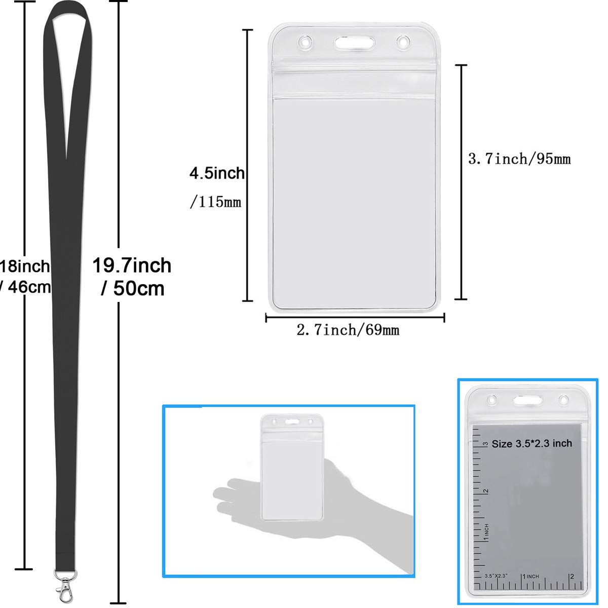 YOUOWO 14 Pack Cruise Lanyards with ID Badge Holder - Office Keychain & Event Use