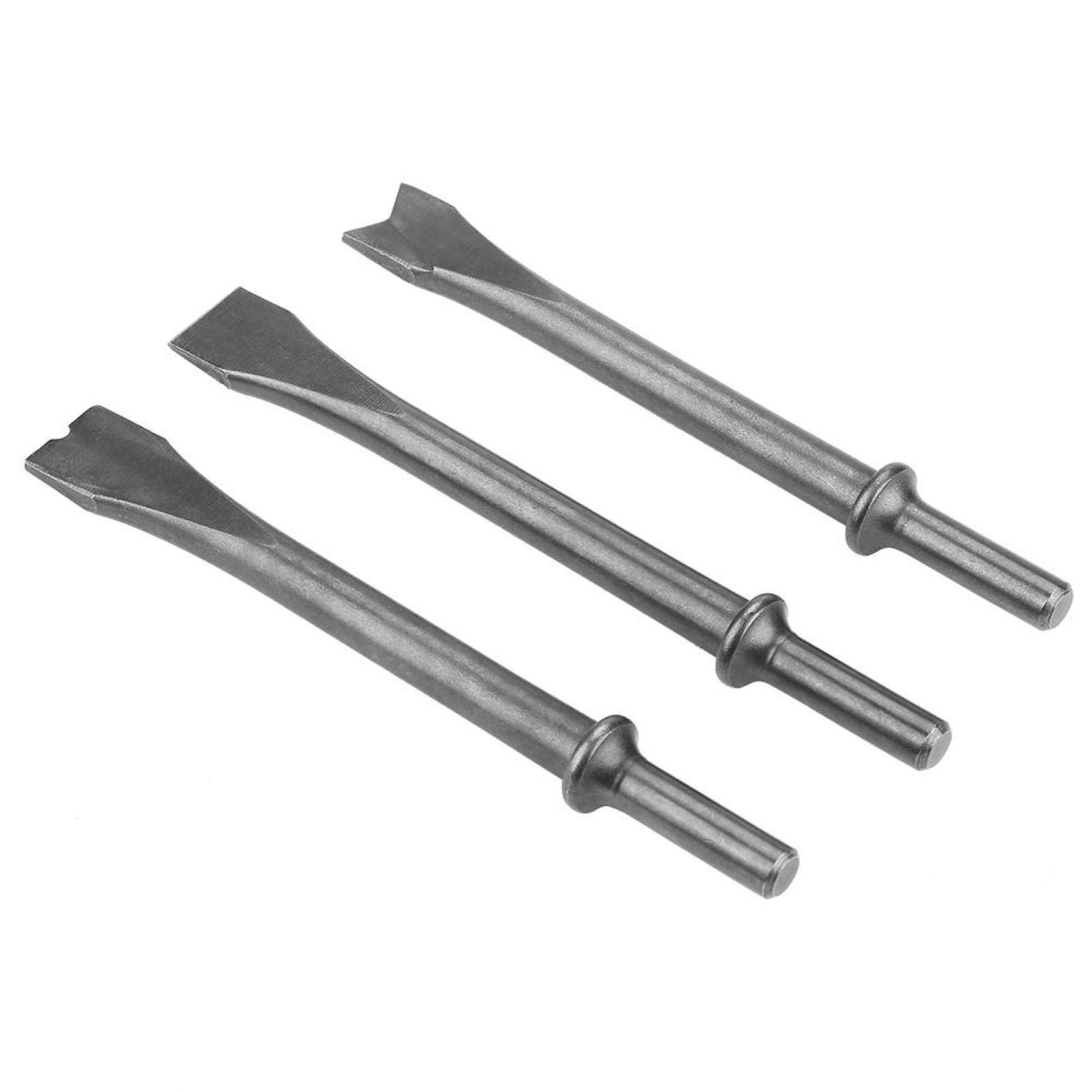 Cigemay 3-Piece Air Hammer Chisel Set - Extra Long Round Shank Pneumatic Hammer Bits for Metalworking, Auto Repair & Demolition | Heavy Duty Air Hammer Accessories for Professional Mechanics & DIY Projects