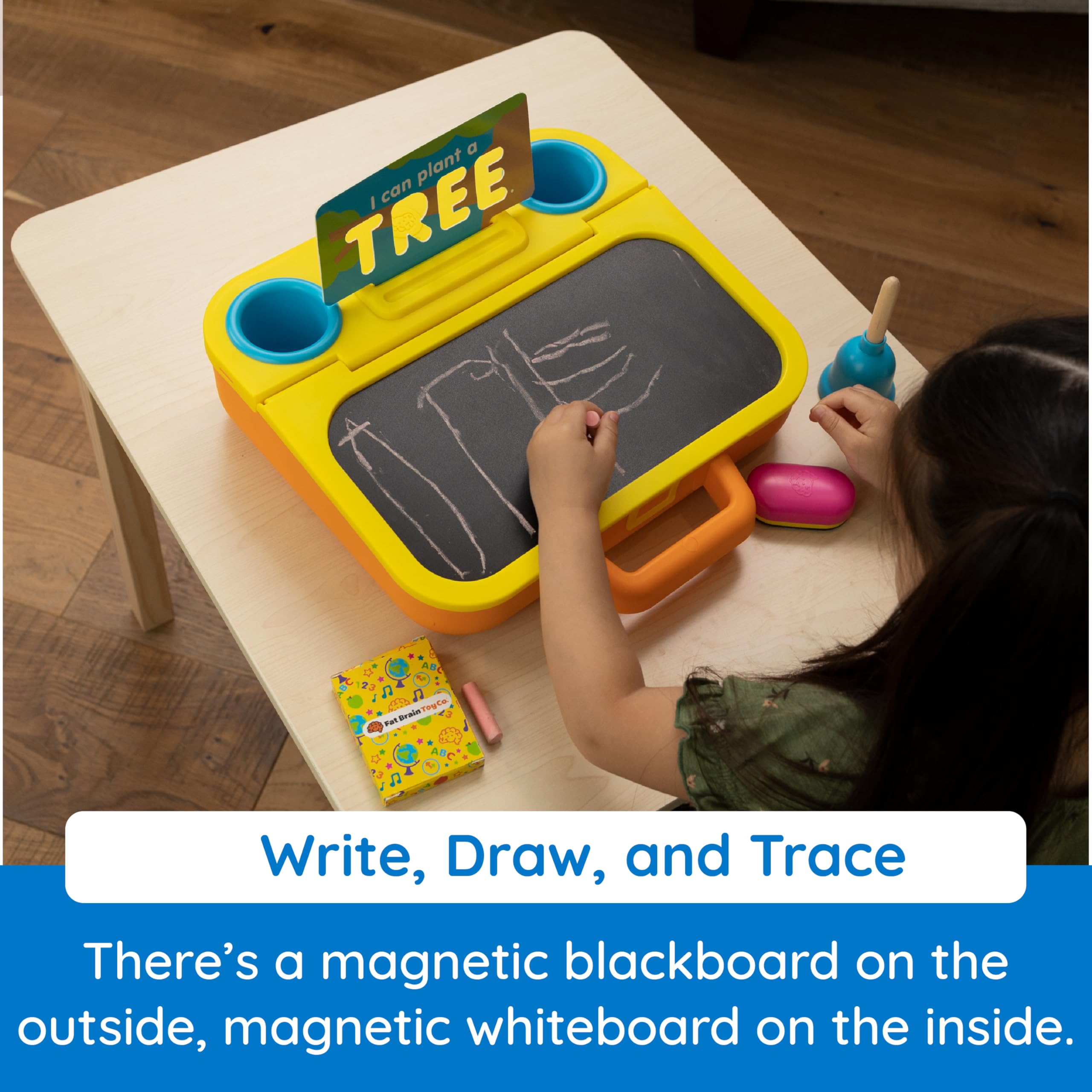 Fat Brain Toys Pretendables School Set - Magnetic Alphabet Letters & Storage for Kids | Alphabet Learning & Pretend Play Teacher Toys | Educational Toys for Ages 3+ | Perfect for Classroom Play & Homeschooling Activities
