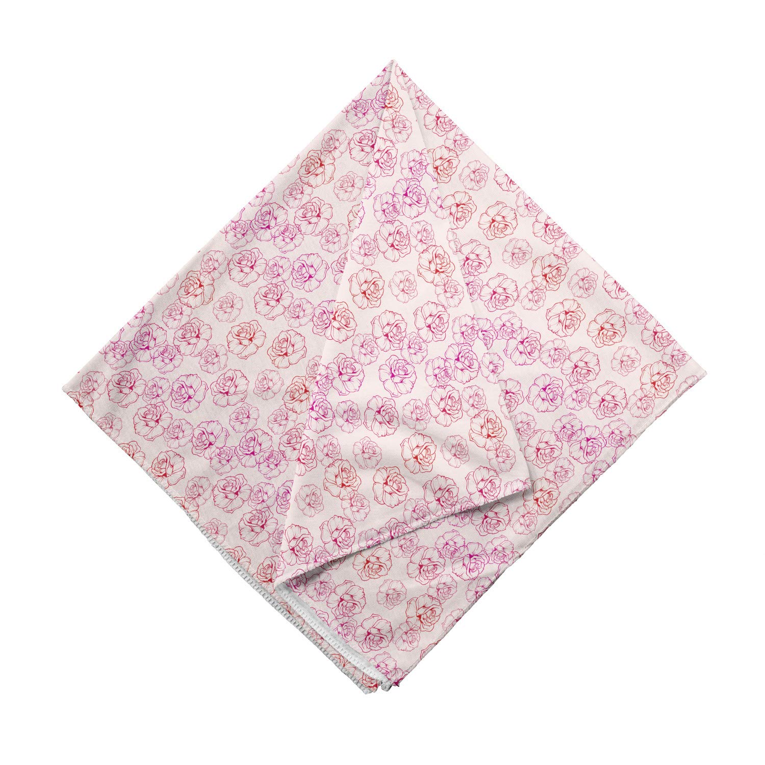 Ambesonne Romantic Bandana - Outline Rose Petals Design, Unisex Head & Neck Scarf for Men & Women | Perfect for Outdoor Activities, Concerts, and Fashion Accessories