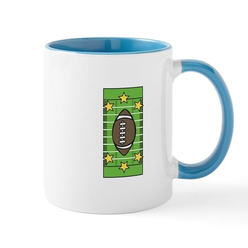 White/Blue Inside - Football Field Mugs
