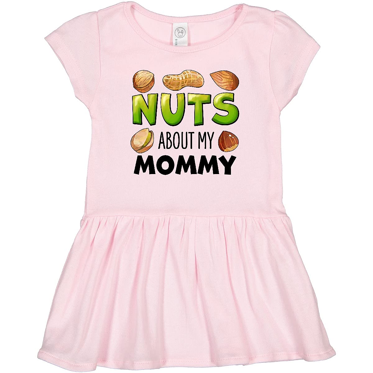 Inktastic 'Nuts About My Mommy' Peanut Almond Pistachio Print Toddler Dress - Cute Casual Outfit for Mother's Day & Family Photos