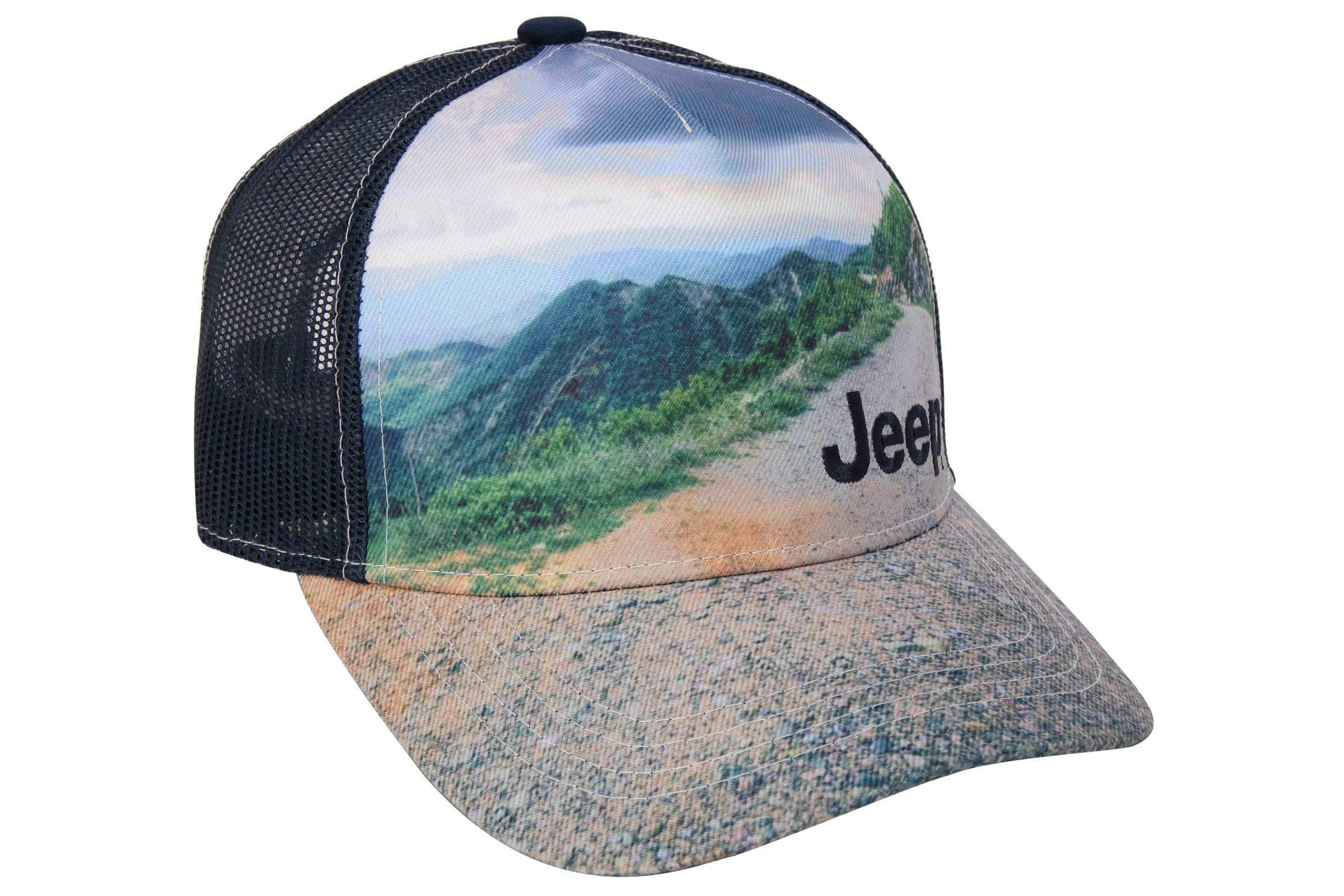 Jeep Premium Trail Scenery View Hat for Men & Women - Navy Blue Outdoor Adventure Cap for Hiking, Camping & Travel Accessories