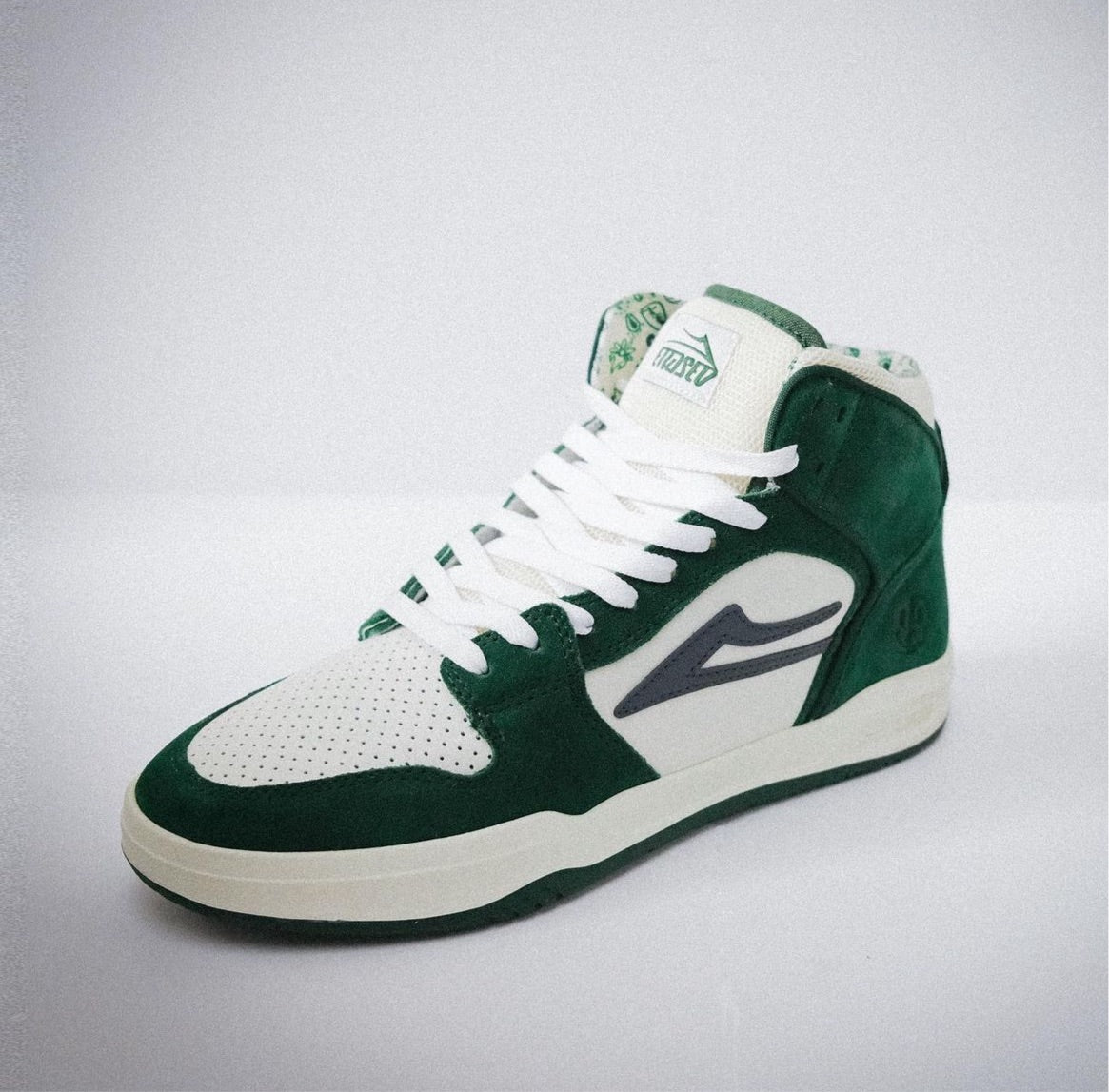 LAKAI x Erased Project Telford SMU MS323 0208 B03 Skate Shoes - Green/Cream Suede for Men's Streetwear & Skateboarding
