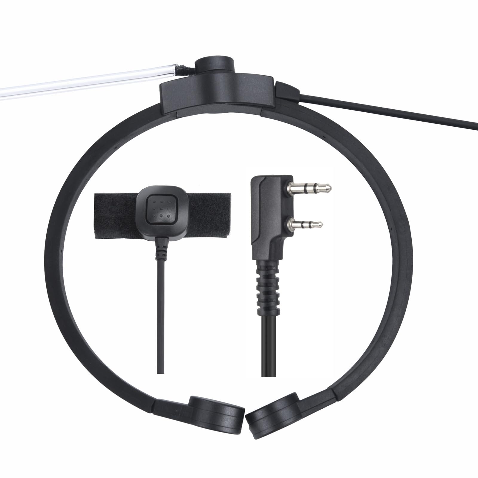 Tactical Throat Mic Headset with Bone Conduction Technology - Compatible with Baofeng Kenwood Two-Way Radios - Perfect for Security, Construction & Outdoor Adventures