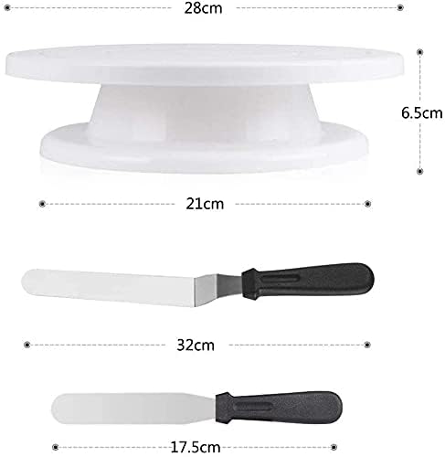 6-Piece Cake Stand Set - 11 Inch Rotating Cake Turntable for Decorating, Cake Spinner & Decorating Tools Kit - Perfect for Birthday Cakes, Wedding Cakes & Baking Supplies Gift Set