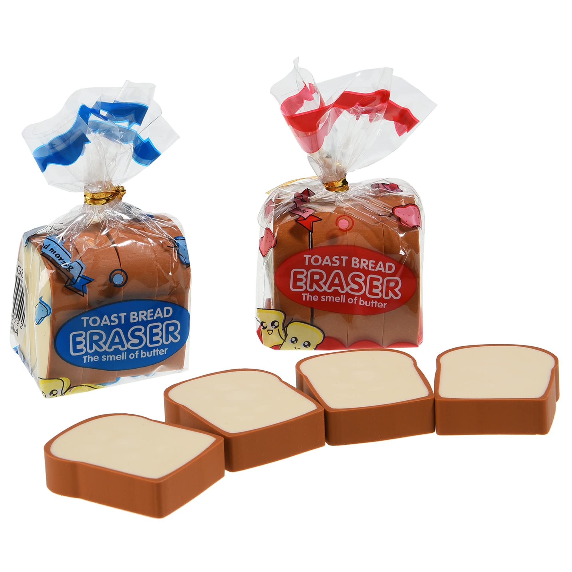 16Pcs Cute Bread Shaped Erasers for Kids - Fun Toast Design Pencil Erasers for School, Classroom Rewards & Party Favors - Perfect for Arts & Crafts, Back to School Supplies, and Teacher Gifts