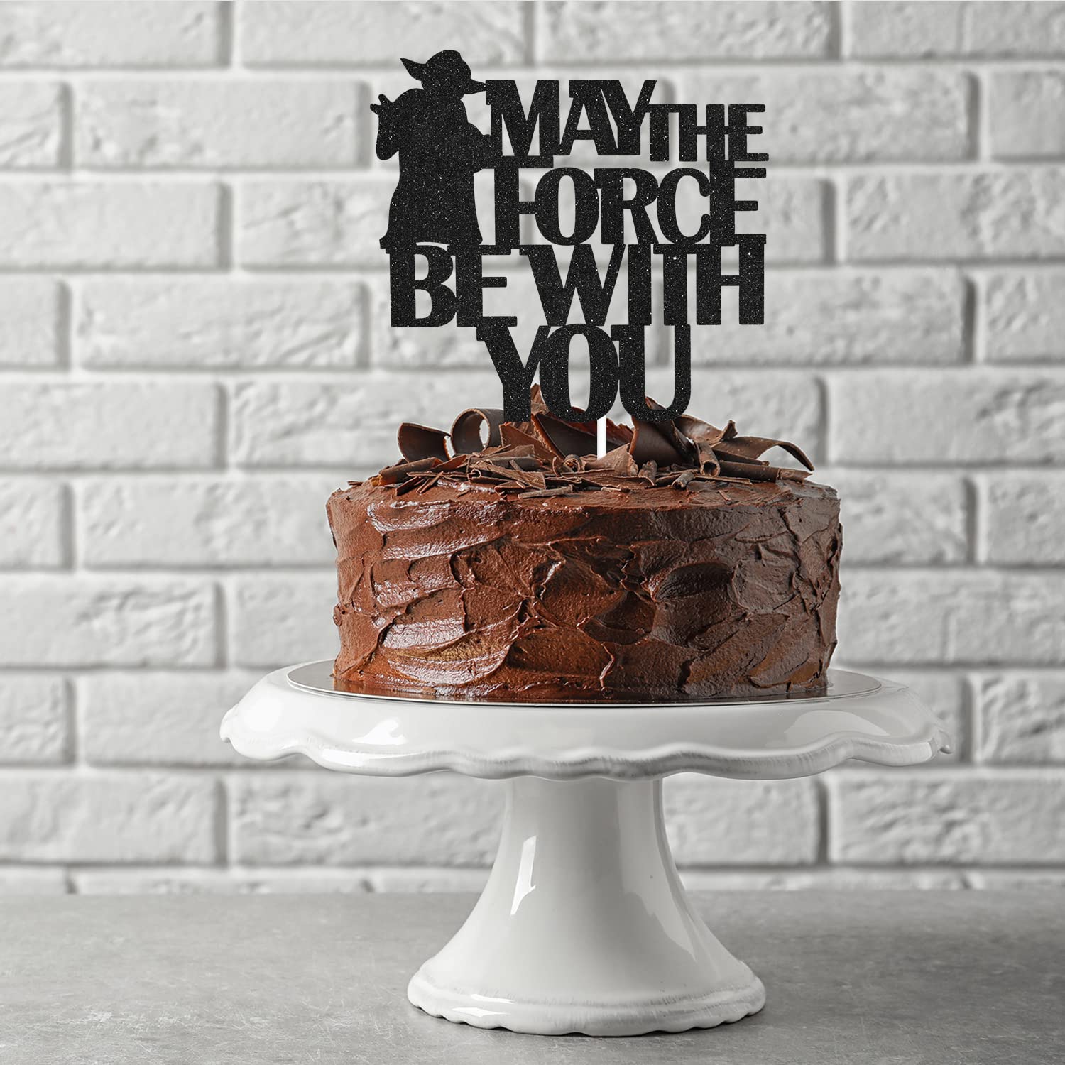 May The Force Be With You Star Wars Birthday Cake Topper - Space Themed Party Decorations for Boys - Perfect for Star Wars Birthday Cakes & Galactic Themed Parties