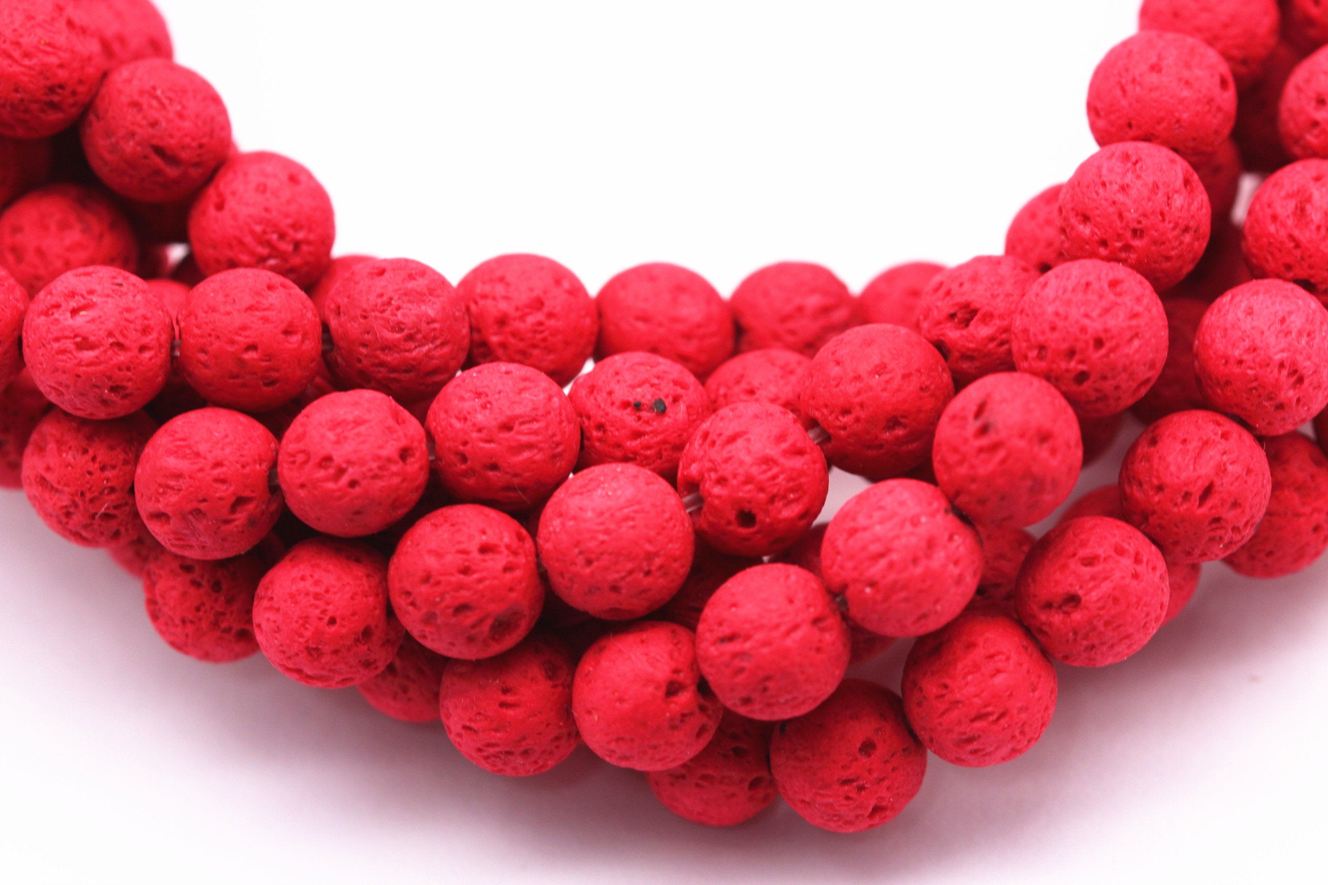 Natural Red Lava Rock Beads - 6mm, 8mm, 10mm, 15.5 Inch Strands for Jewelry Making, Meditation & Healing - DIY Bracelet, Necklace, Home Decor & Spiritual Gifts